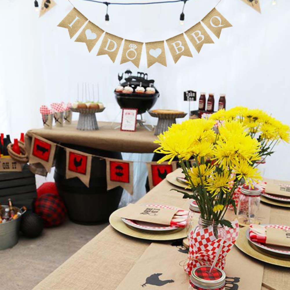 Uniwish I Do Bbq Banner Garland Wedding Engagement Bridal Shower Decorations Rustic Bride To Be Sign Bachelorette Party Photo Pr