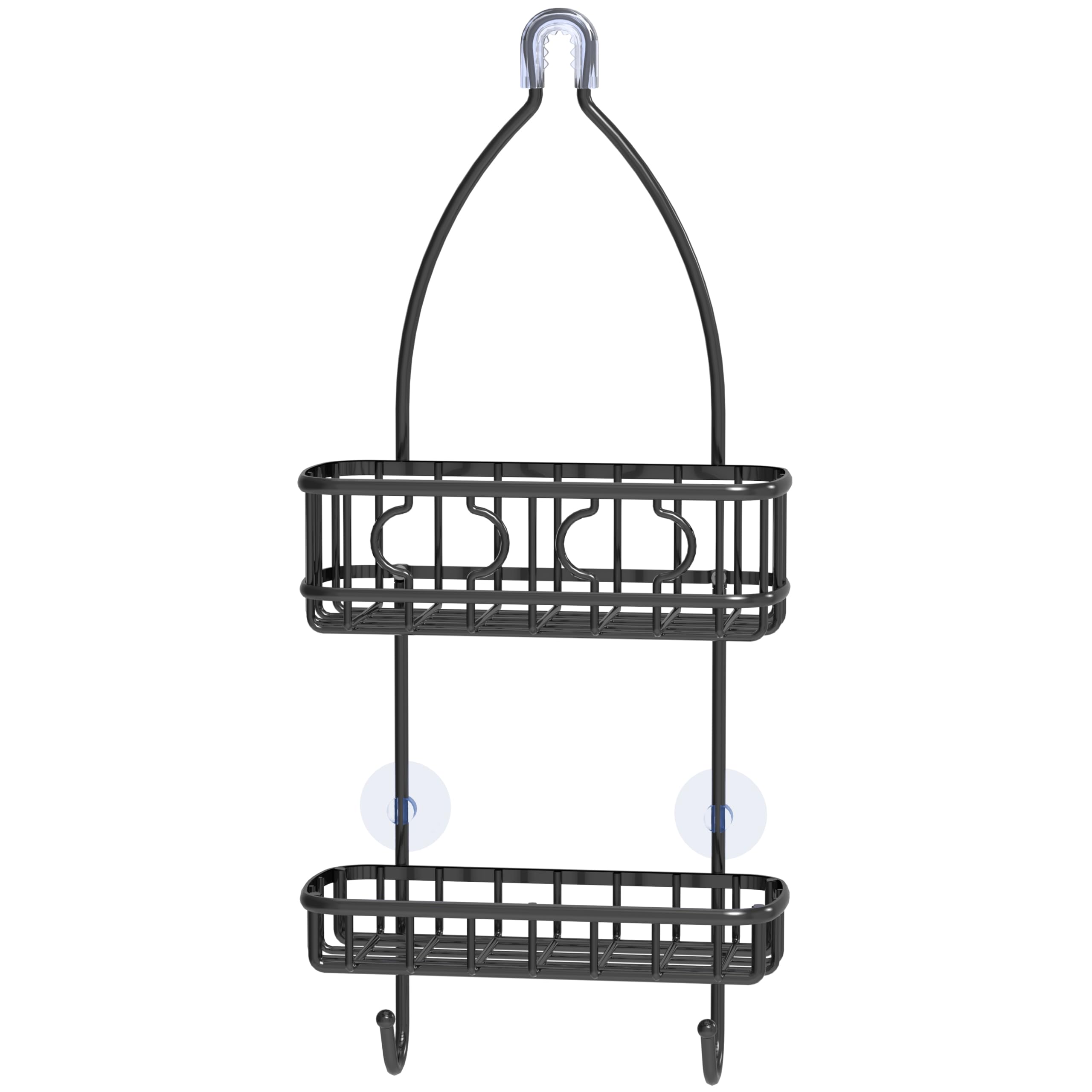 Simple Houseware Bathroom Hanging Shower Head Caddy Organizer, Black