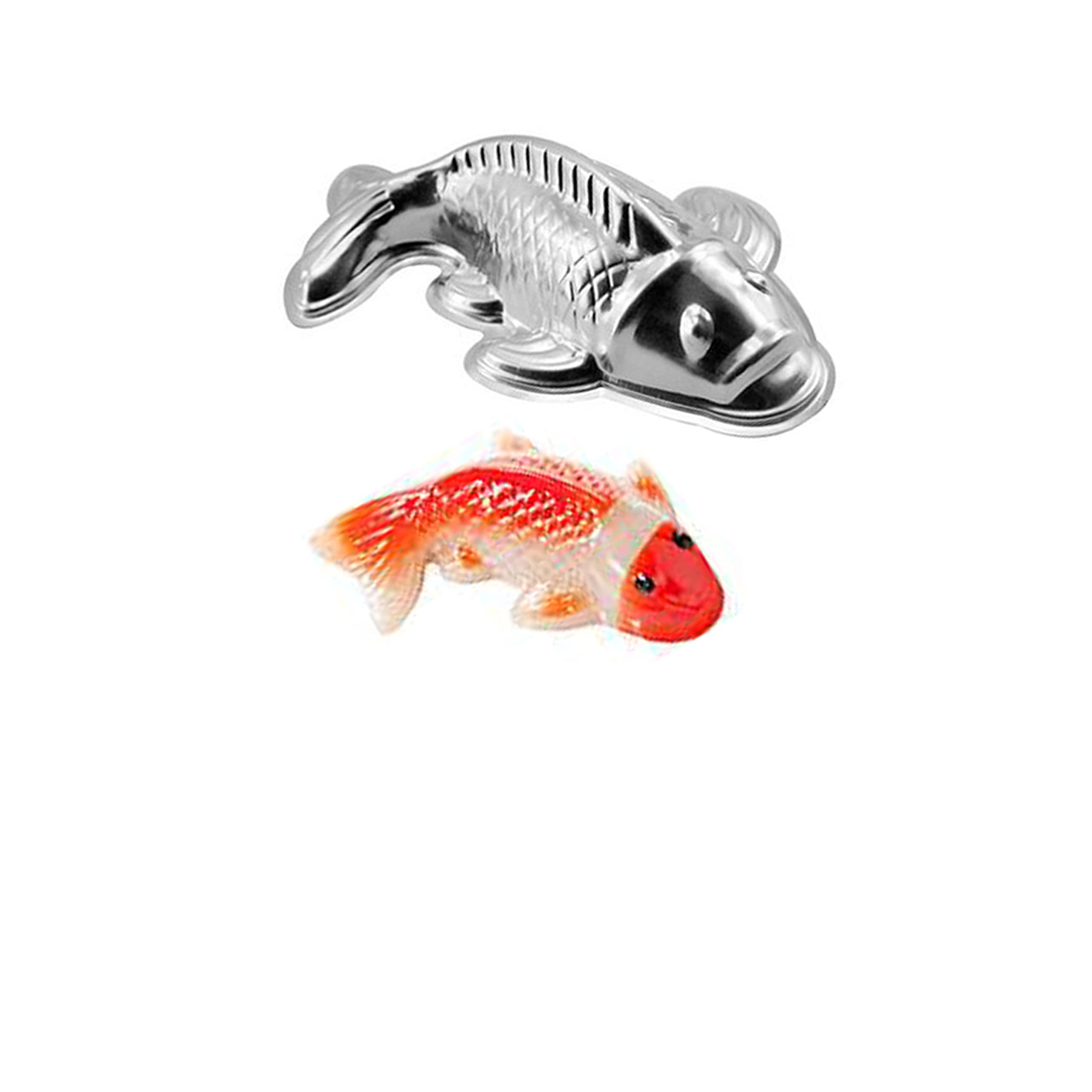 Qfyfgyt 3D Aluminum Alloy Carp Cake Bakeware, Fondant Cake Decoration Bakeware, Fish-Shaped Cake Mold (7 Inch)