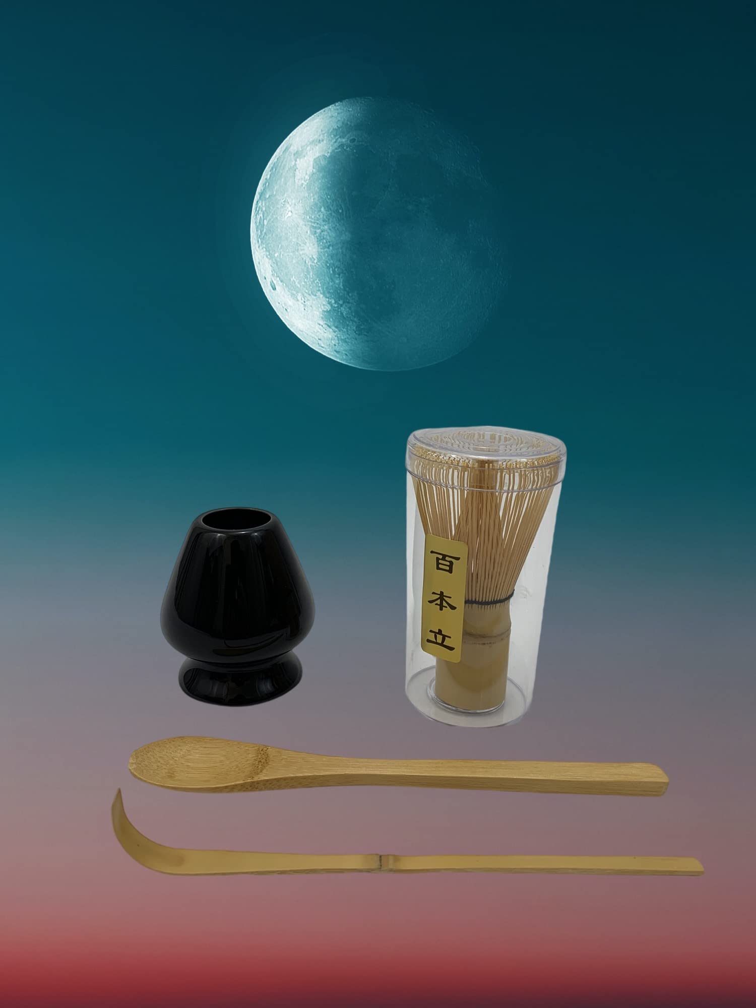 Japanbargain 4727, Matcha Whisk Set Japanese Chasen Bamboo Whisk Tea Spoon And Tea Scoop Chashaku And Whisk Stand Green Tea Cere