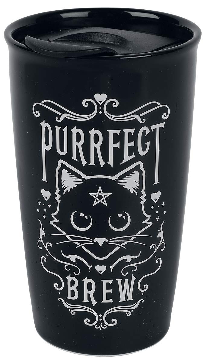 Alchemy Gothic The Vault Purrfect Brew Double Walled Ceramic Coffee Mug