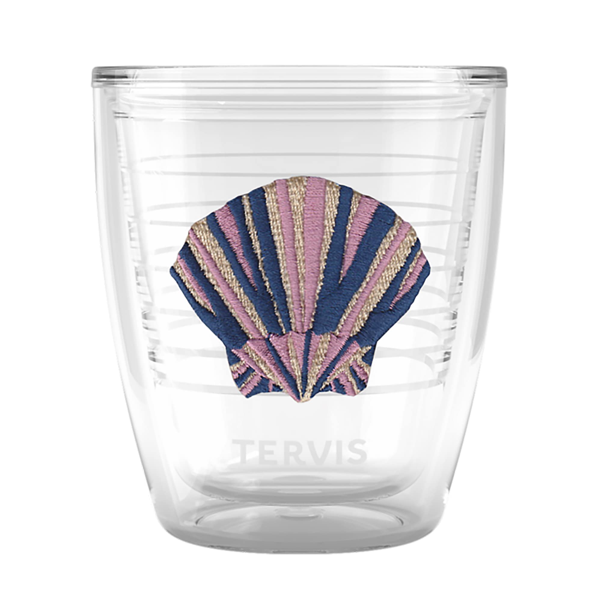 Tervis Beachcomber Collection Scallop Shell Made in USA Double Walled Insulated Tumbler Travel Cup Keeps Drinks Cold & Hot, 12oz