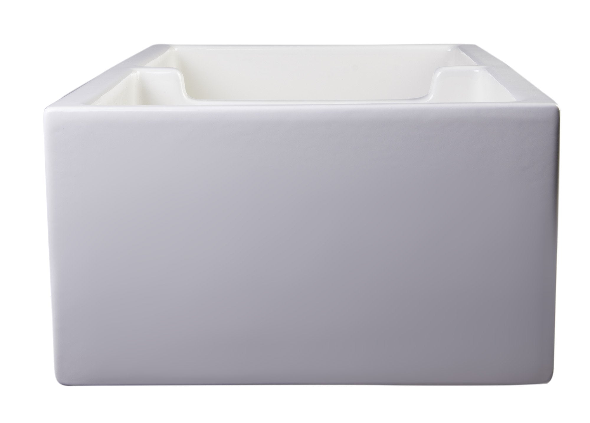 Alfi Brand Ab3918Arch-B Arched Apron Thick Wall Fireclay Double Bowl Farm Sink, 39'', Biscuit