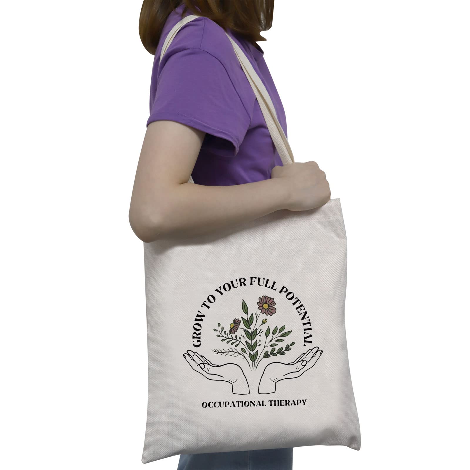 G2Tup Occupational Therapist Thank You Gift Ot Canvas Tote Bag Grow To Your Full Potential Shopping Handbag Occupational Therapy