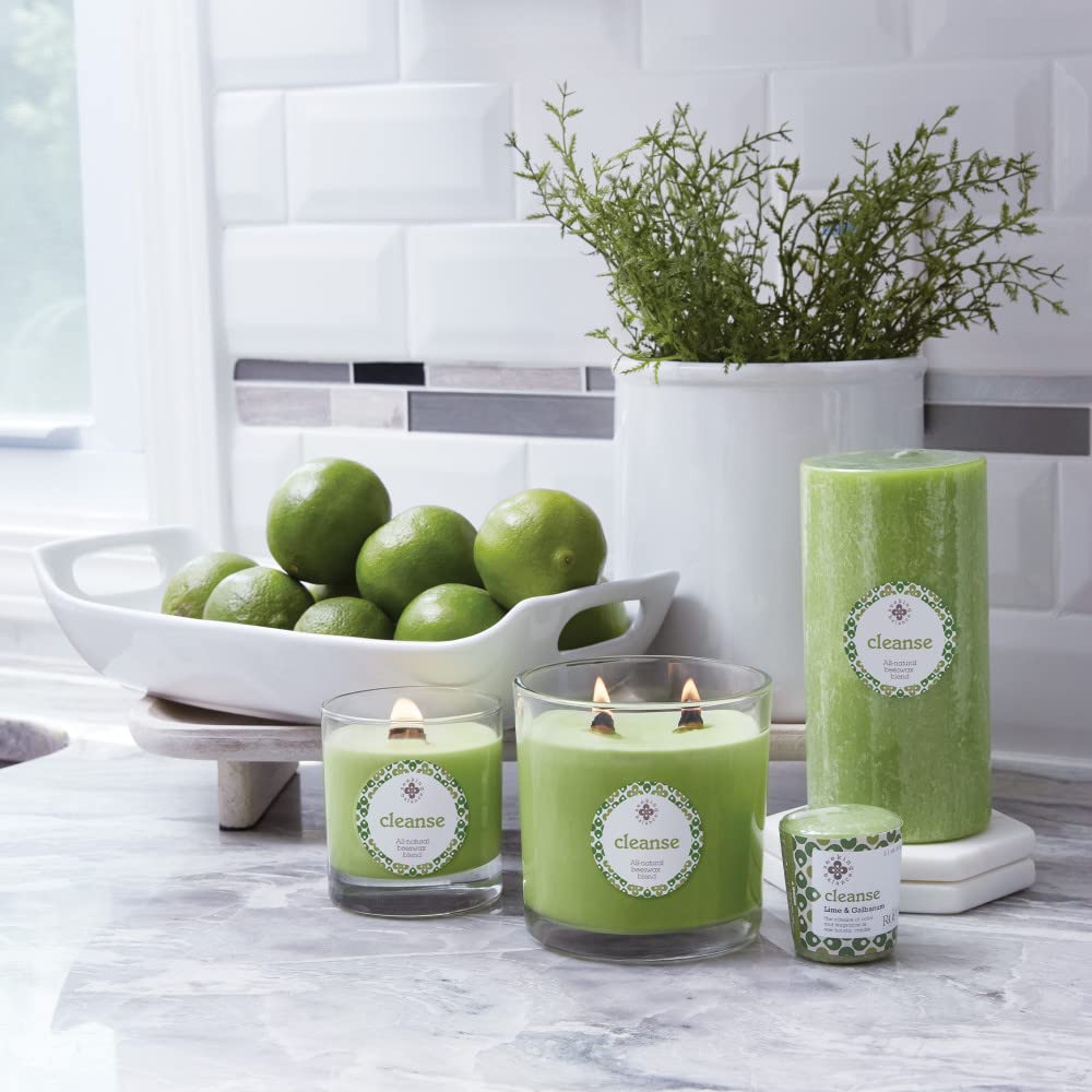 Root Candles Scented Spa Candles Seeking Balance 2-Wick Handcrafted Aromatherapy Candle, 12-Ounce, Cleanse: Lime + Galbanum