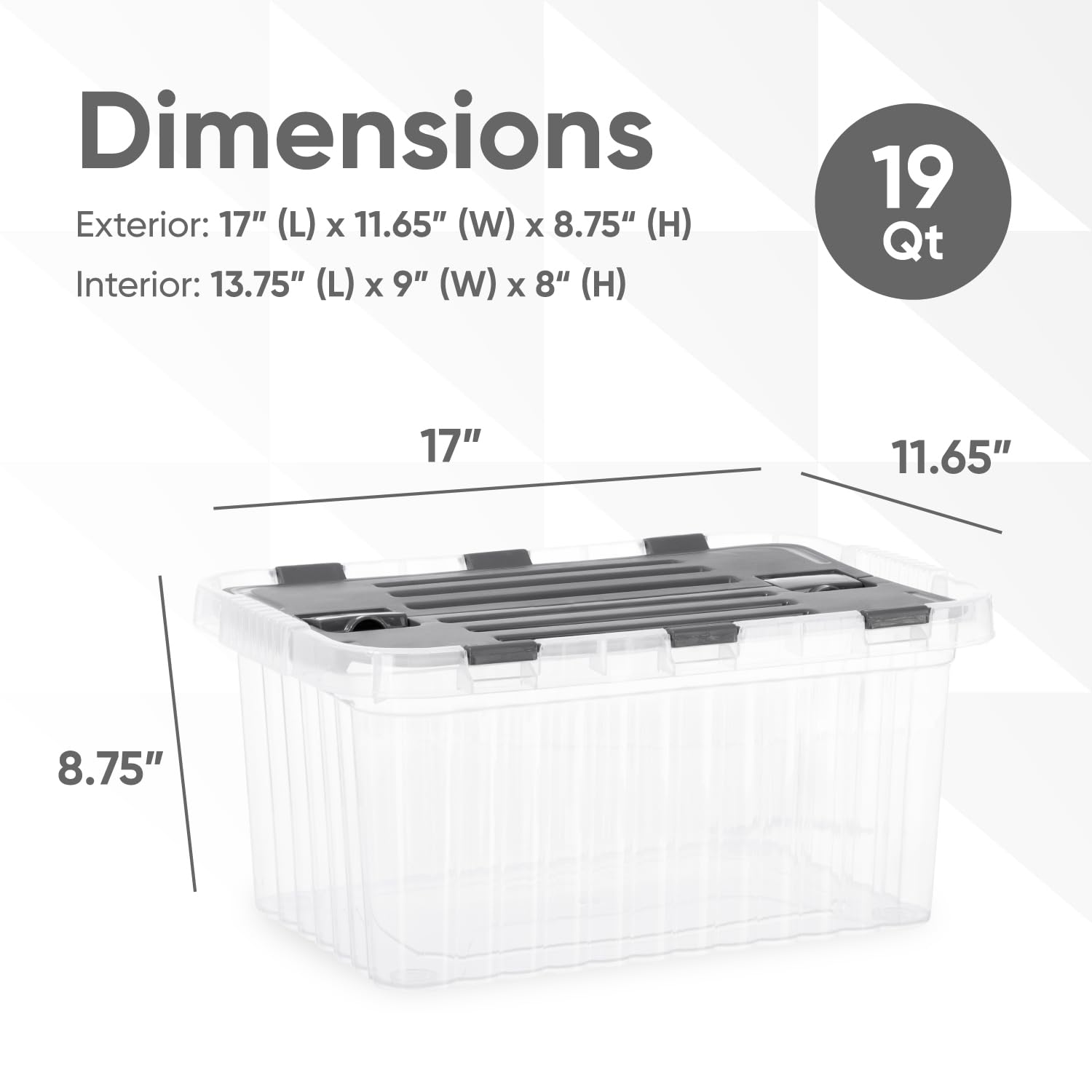 Superio Clear Storage Boxes With Attached Lids, Plastic Container Bins With Hinged Lids For Organizing, Stackable Crates, Bpa Fr
