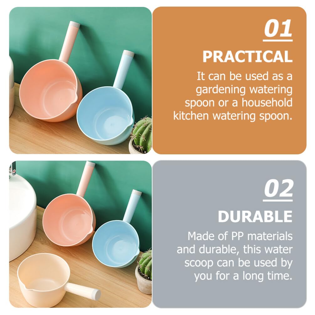 Doitool 2Pcs Plastic Water Ladle Thicken Baler Water Dipper Bathing Scoop Cup Japanese Style Water Spoons For Home Kitchen Cooki