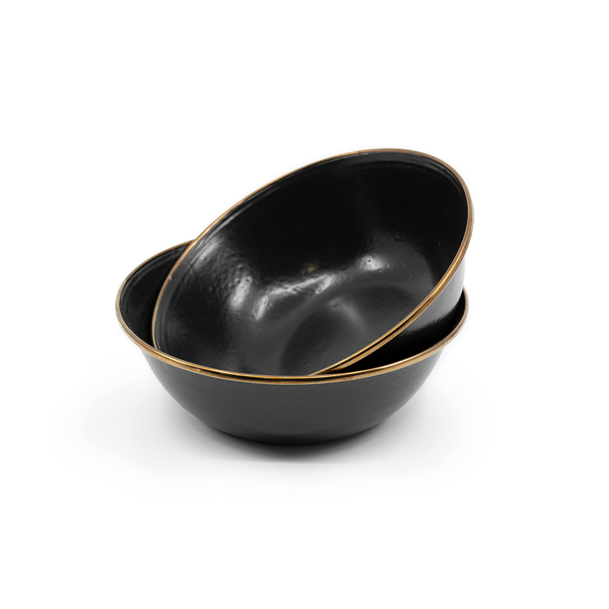 Barebones Enamel Bowl Set - Dish Set Of 2 Bowls - Enamelware Set For Camping And Everyday Use (Charcoal)