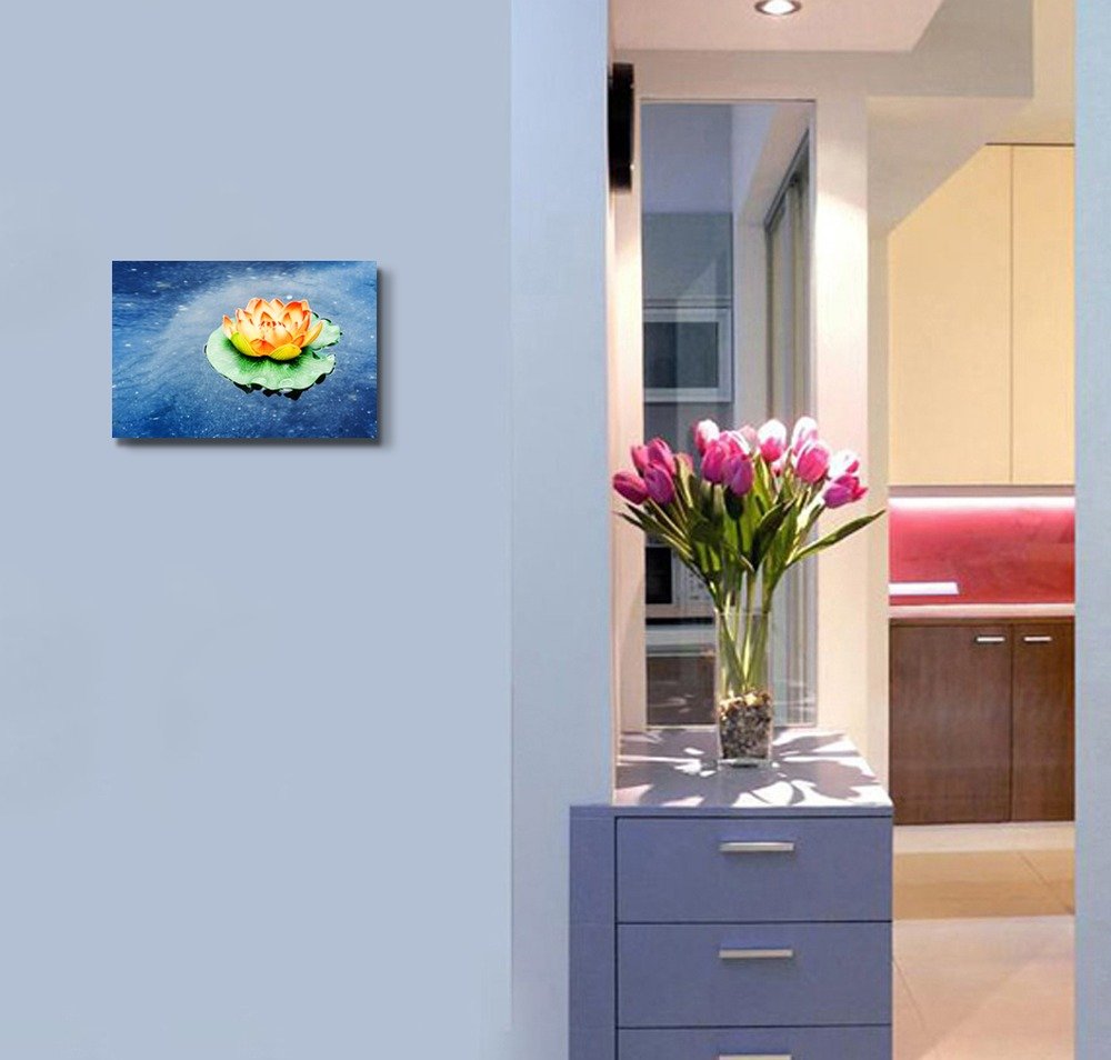 Canvas Prints Wall Art - Colorful Lotus In Day Light On The Clear Water | Modern Wall Decor/Home Decoration Stretched Gallery Ca