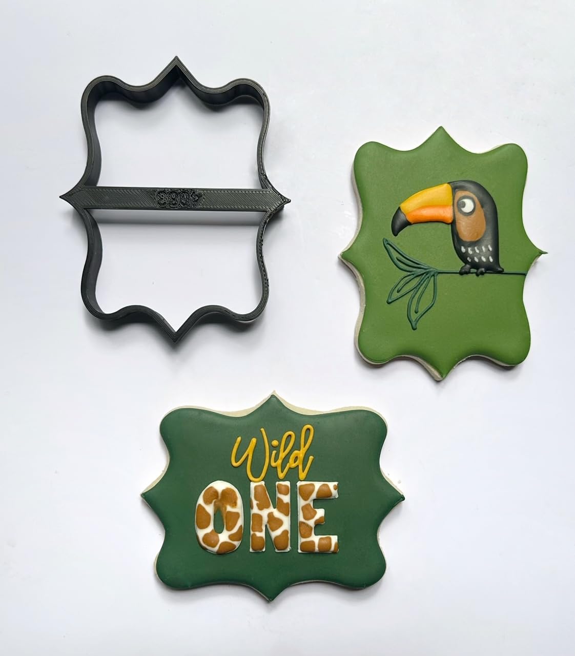 Number One Cookie Cutter With Plaque One Year Baby Toddler Birthday Number With Word And Decorative Plaque Cookie Cutters (2 Pac