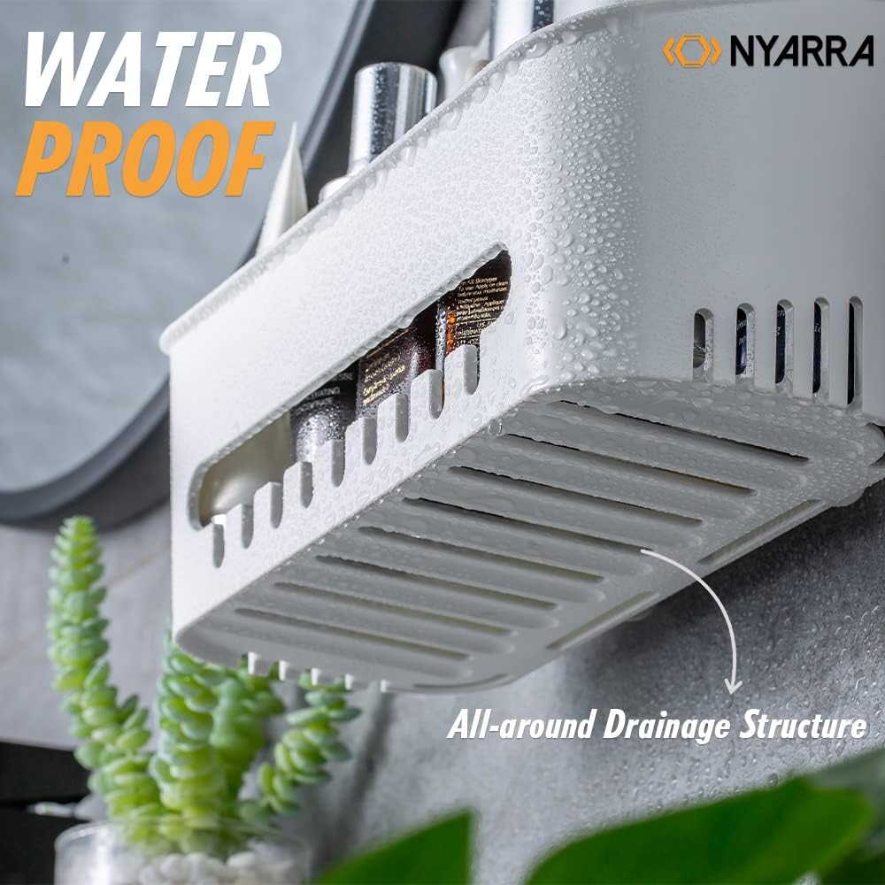 Nyarra Vacuum Suction Shower Caddy for Bathroom Hanging - Drill-Free Installation, Removable, Suction Shelf for Bedroom - Wall M
