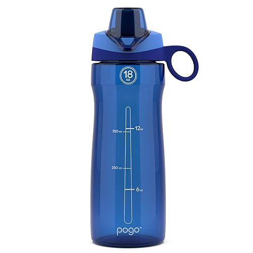 Pogo BPA-Free Tritan Plastic Water Bottle with Chug Lid  18 Oz  Blue