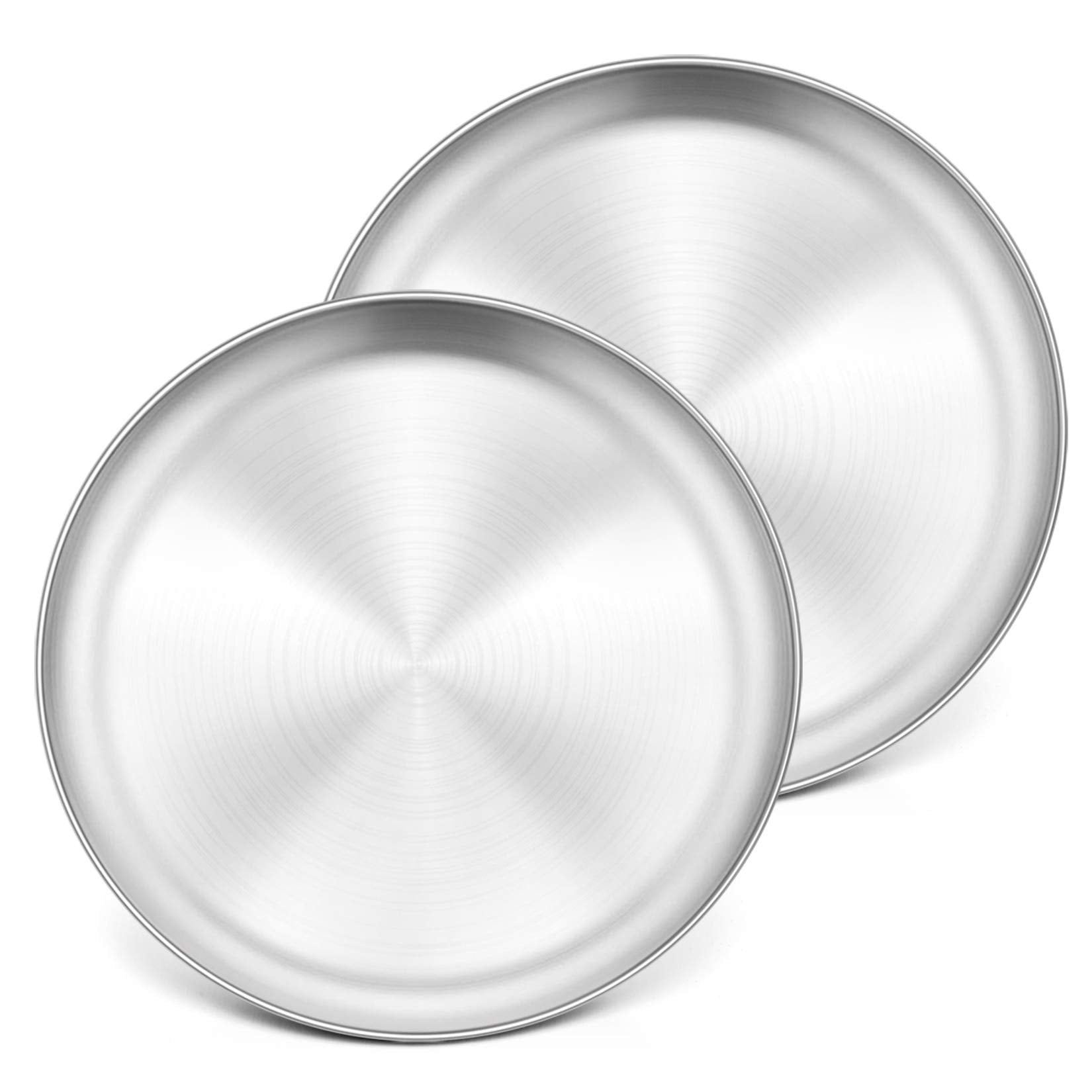 P&P Chef 10 Inch Pizza Pan Set Of 2, Stainless Steel Pizza Round Baking Trays, Crisper Oven Pan For Baking Serving, Healthy &Non