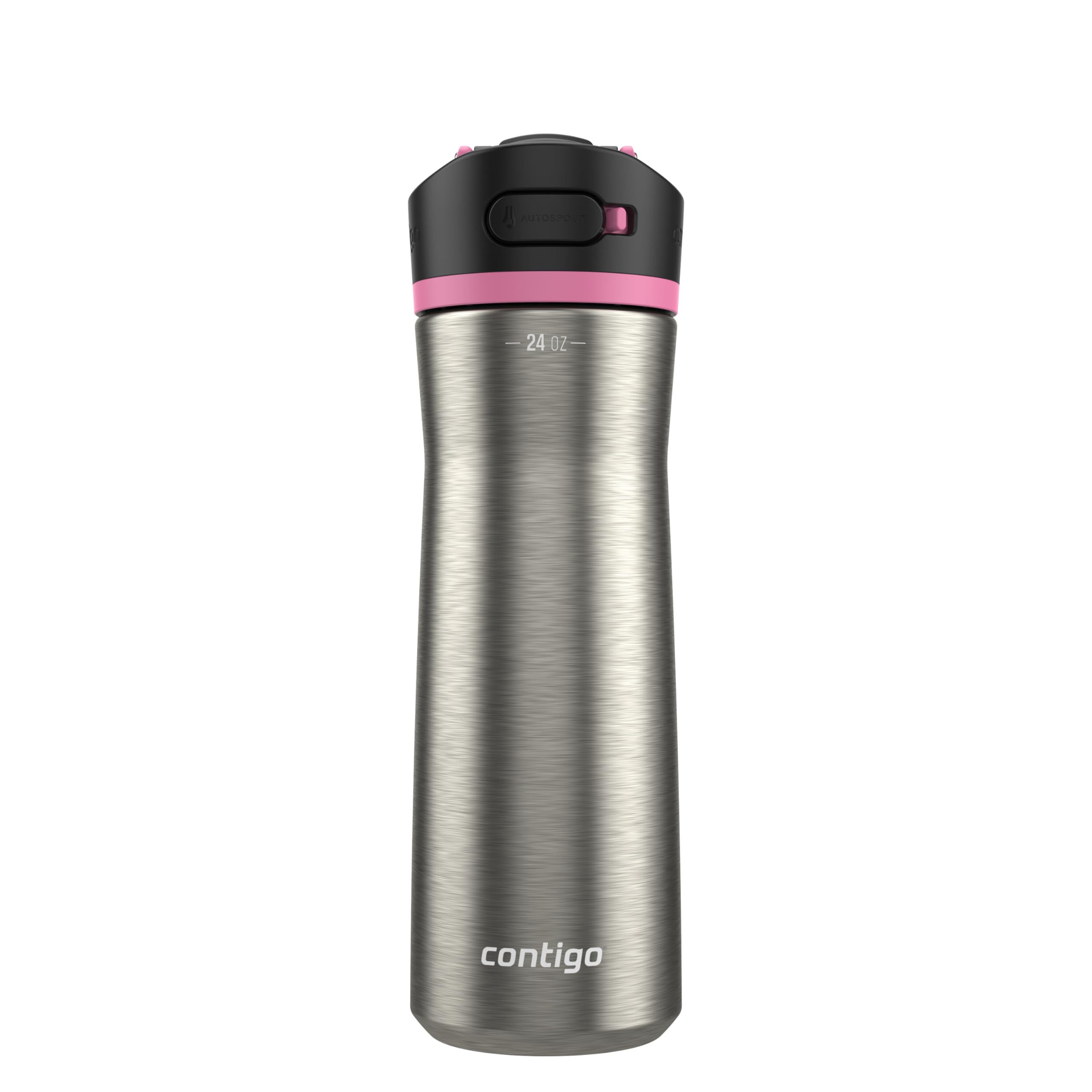 Contigo Ashland Water Bottle, 24 oz, Stainless Steel w/Azalea