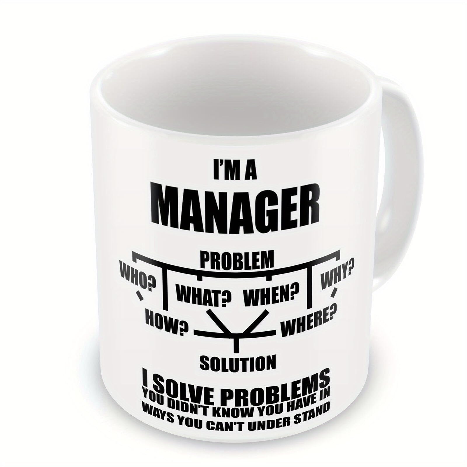 DEVASYA CRAFTS New Manager Funny Novelty Gift Mug, 11oz Ceramic Travel Mug for Coffee Lovers on The Go, Perfect for Birthday, Ho