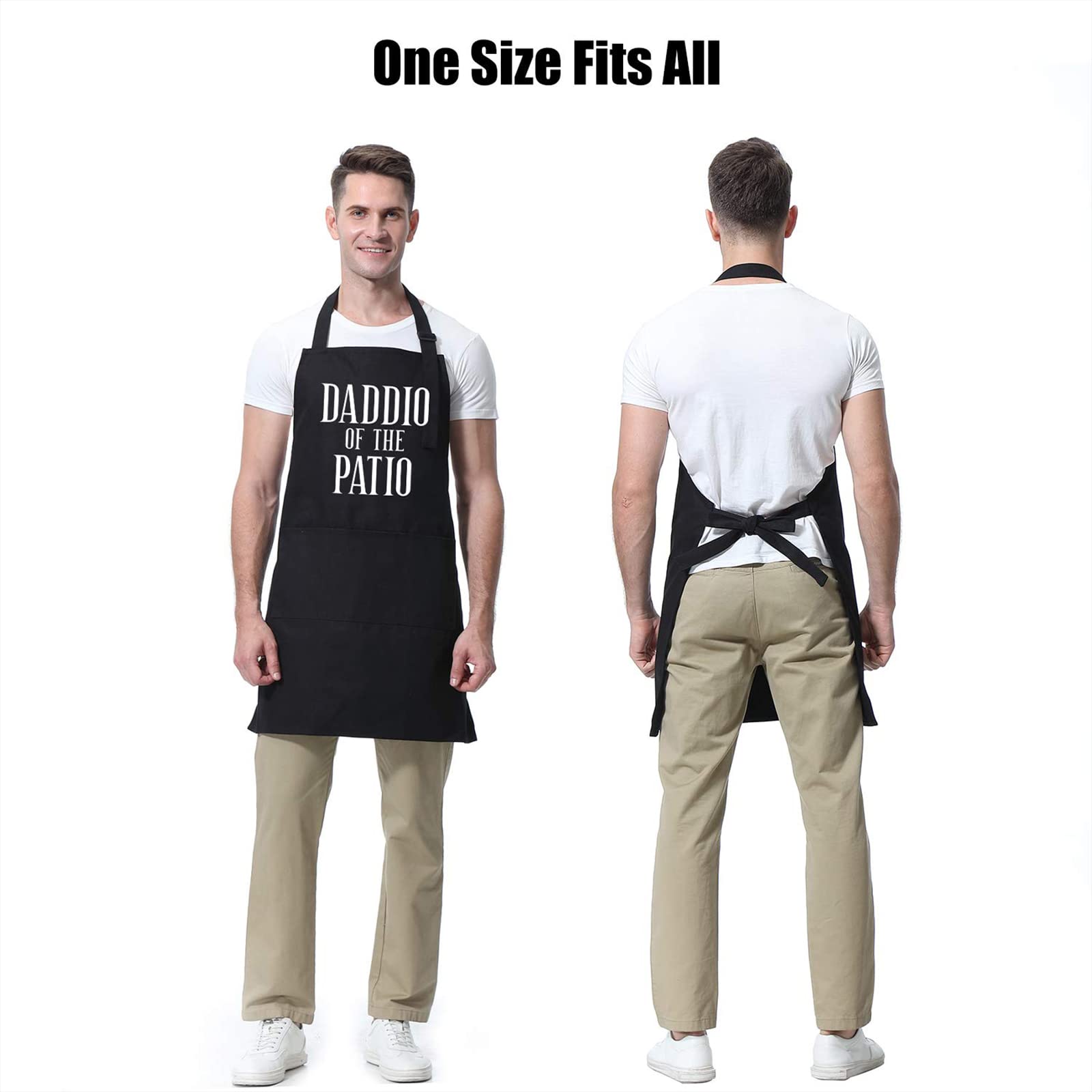 Miracu Grill Apron For Daddy - Daddio Of The Patio - Dad Gifts From Daughter, Son - Funny Valentines, Birthday Gifts For Dad, Be