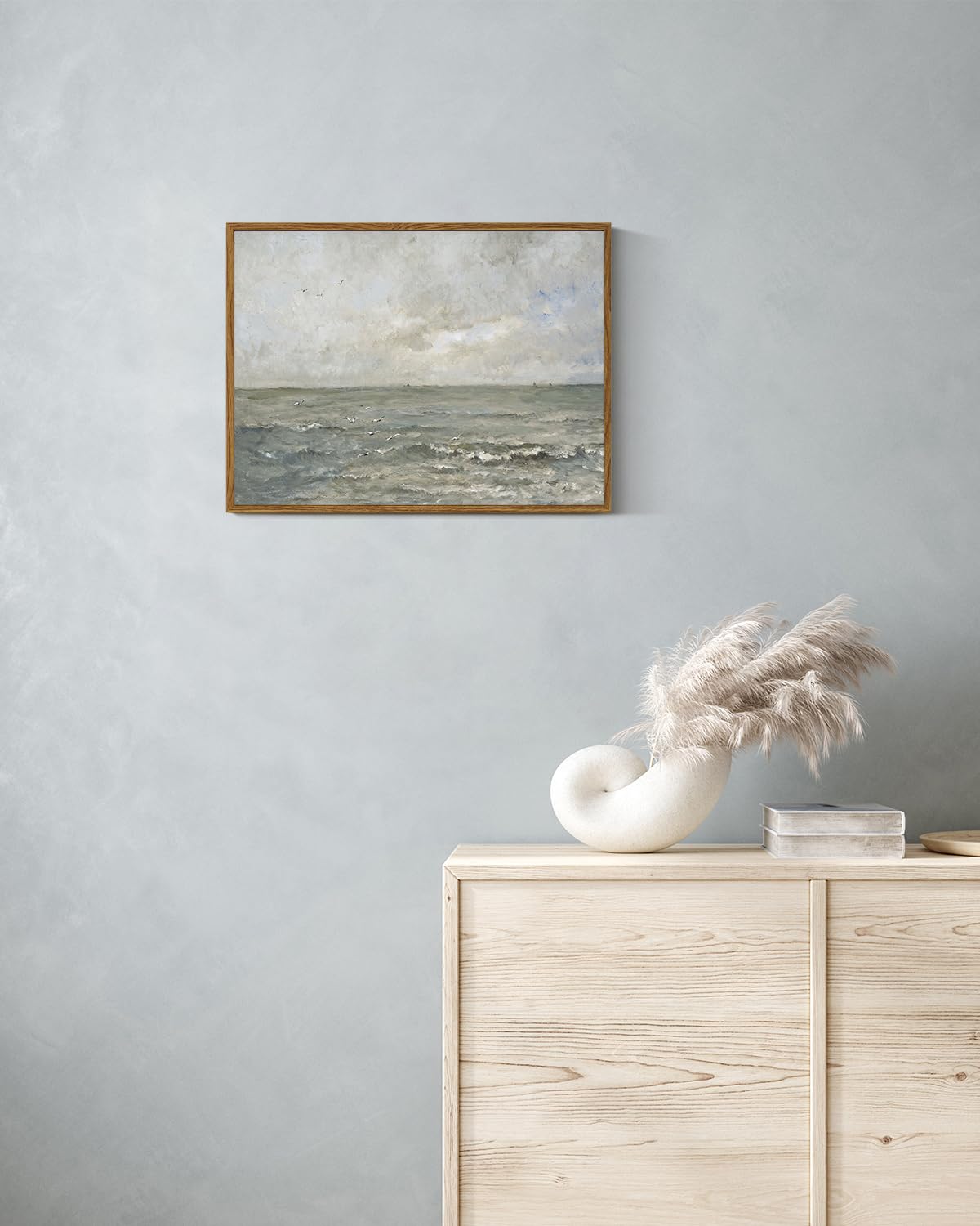 Viyyiea Ocean Framed Wall Art, Seascape Vintage Art Decor Room Aesthet ...