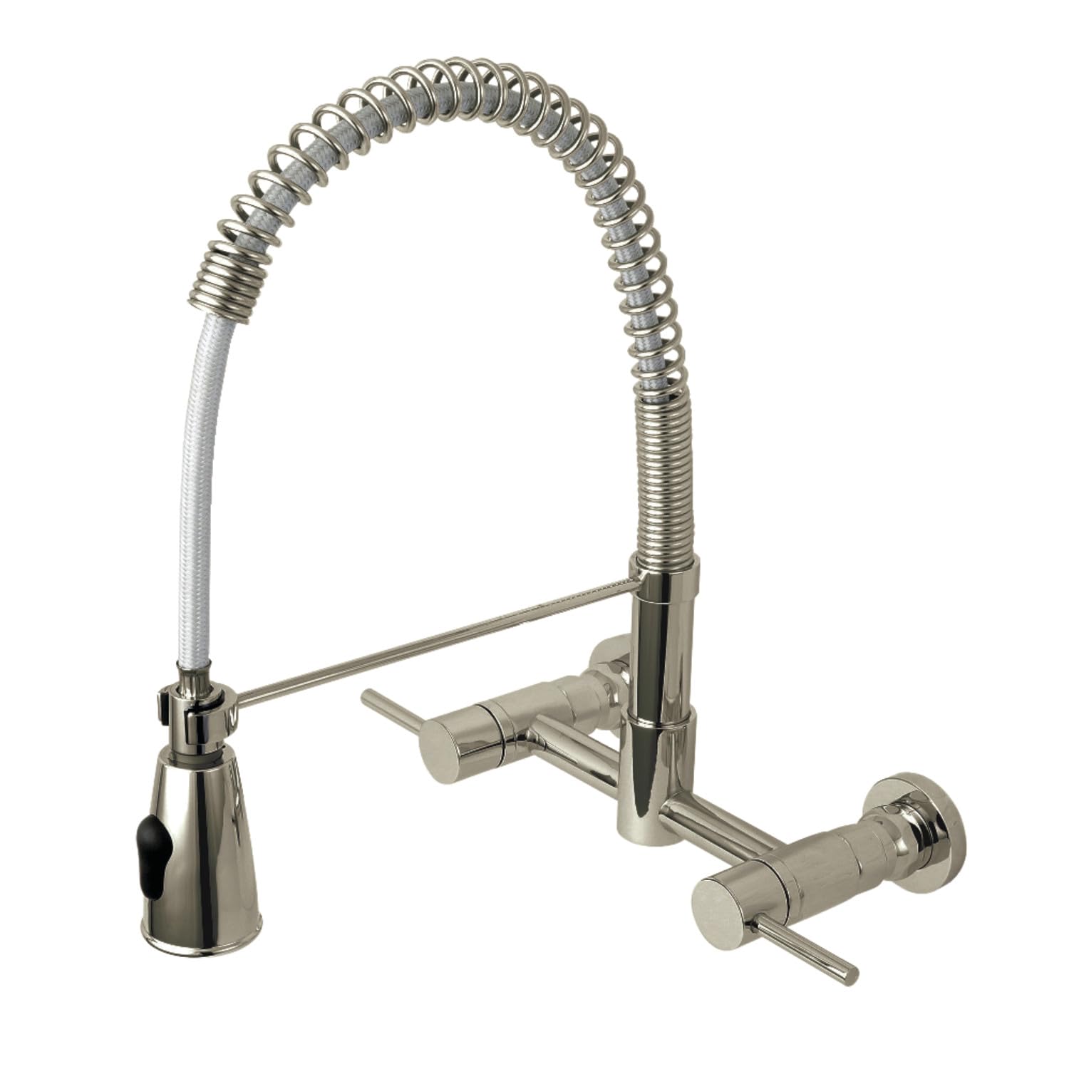 Gourmetier GS8288DL Concord 2-Handle Wall Mount Pull-Down Kitchen Faucet  Brushed Nickel
