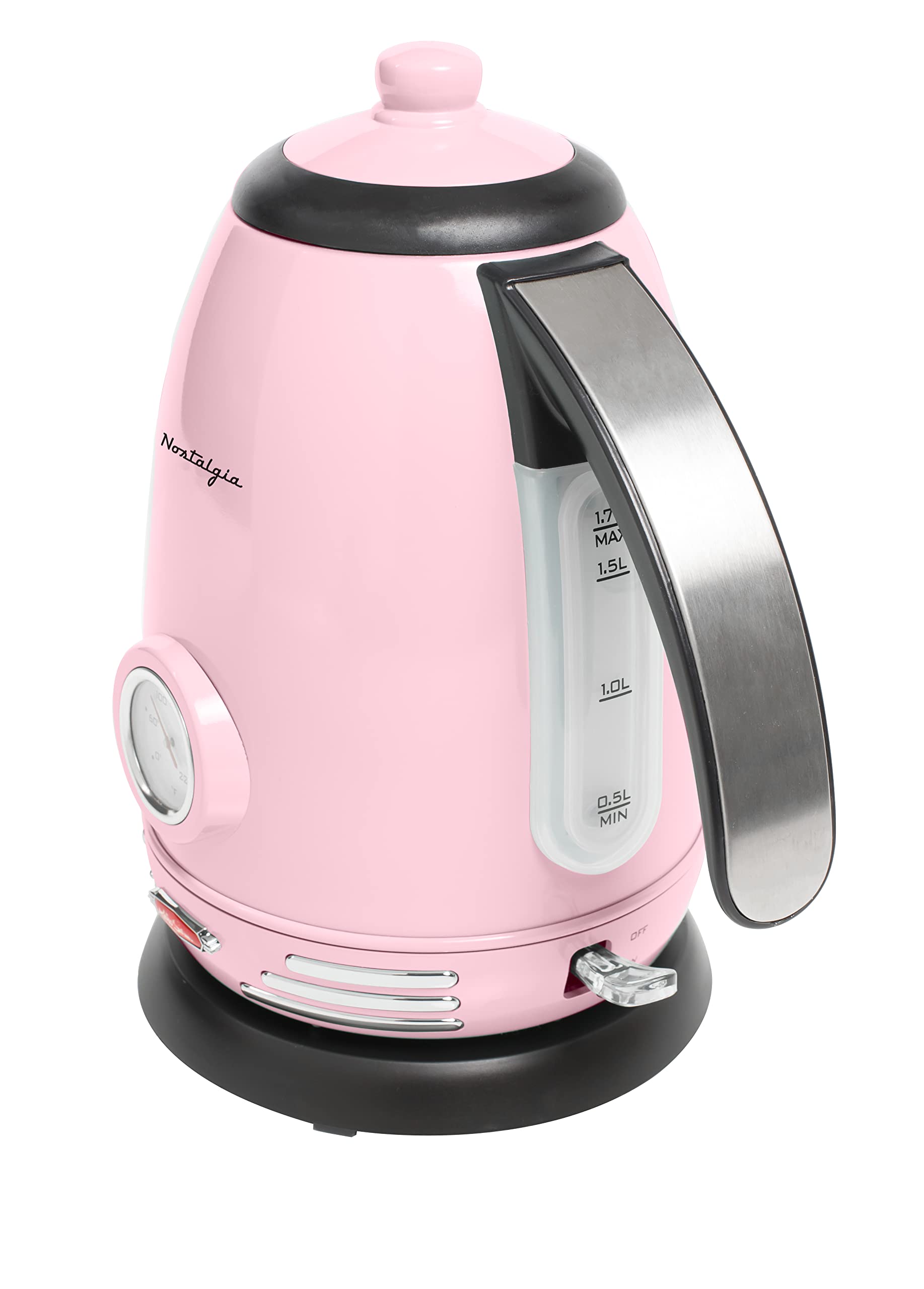 Nostalgia Retro Stainless Steel Electric Tea And Water Kettle