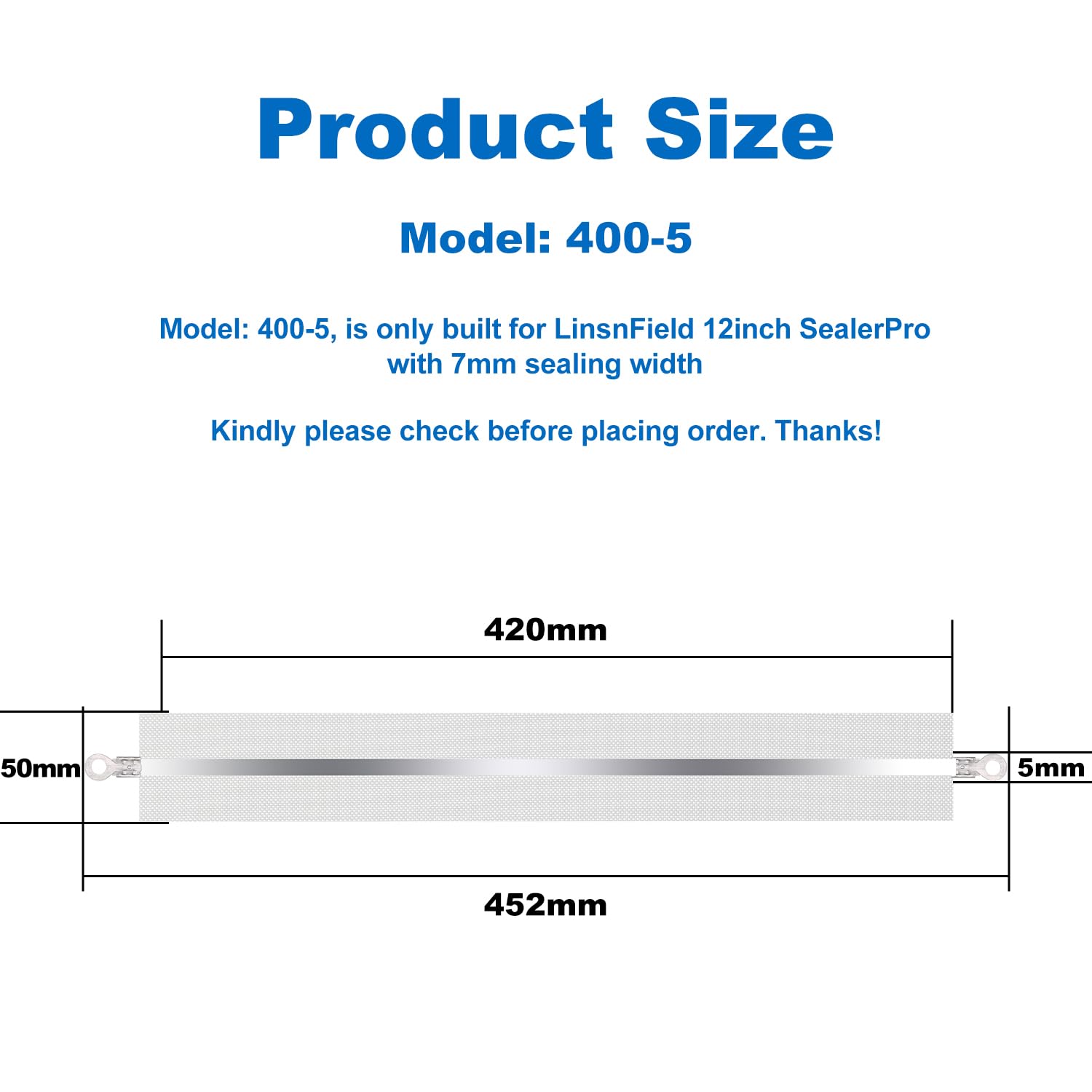 Impulse Sealer Repair Kits For Linsnfield 16-Inch Sealer Pros, Ptfe & Width Of 5-Mm Heat Seal Strips, Pack Of 6
