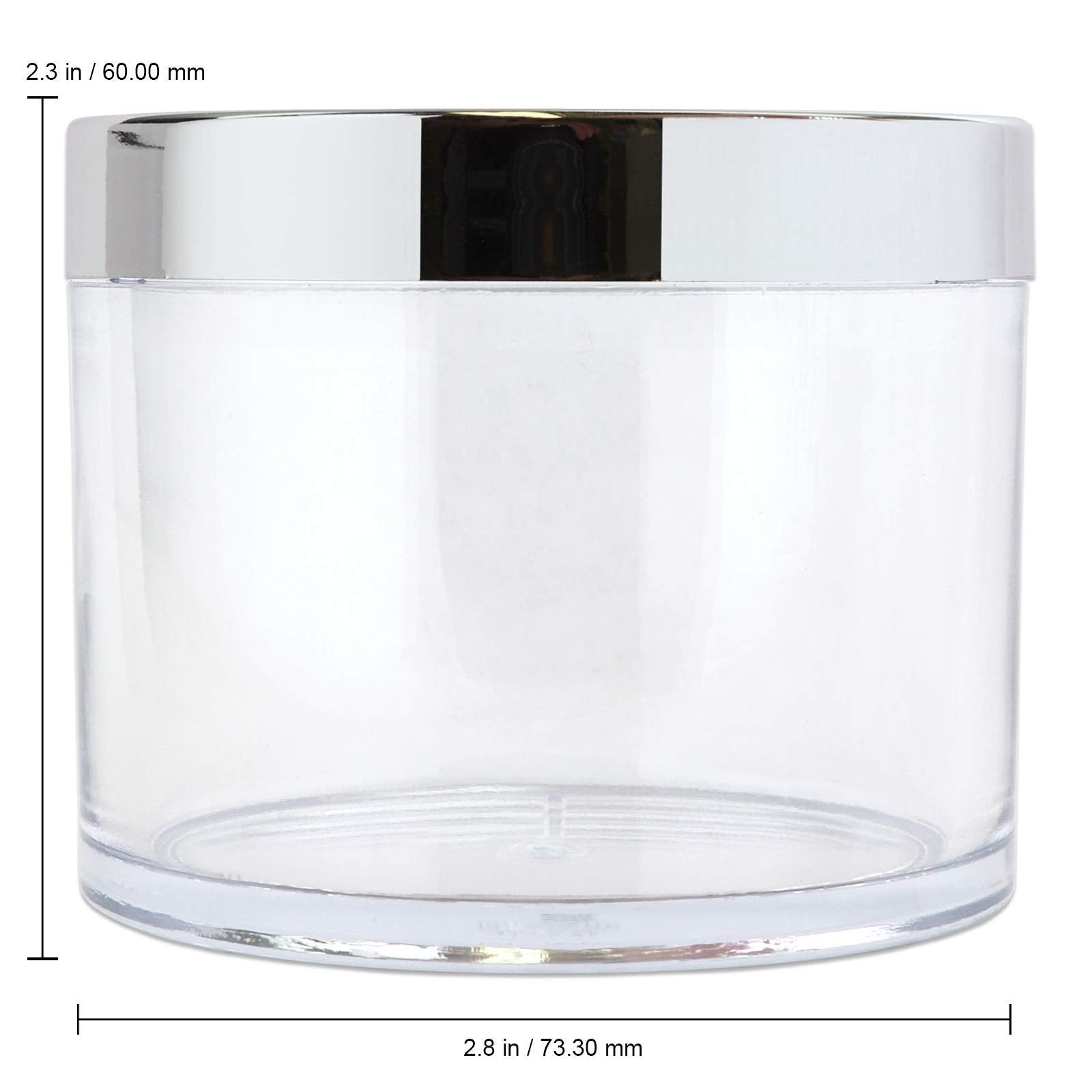 Beauticom 4 Oz. (120G/120Ml, Quantity: 6 Pieces) Thick Wall Round Leak Proof Clear Acrylic Jars W/Lids For Beauty, Cream (6 Piec