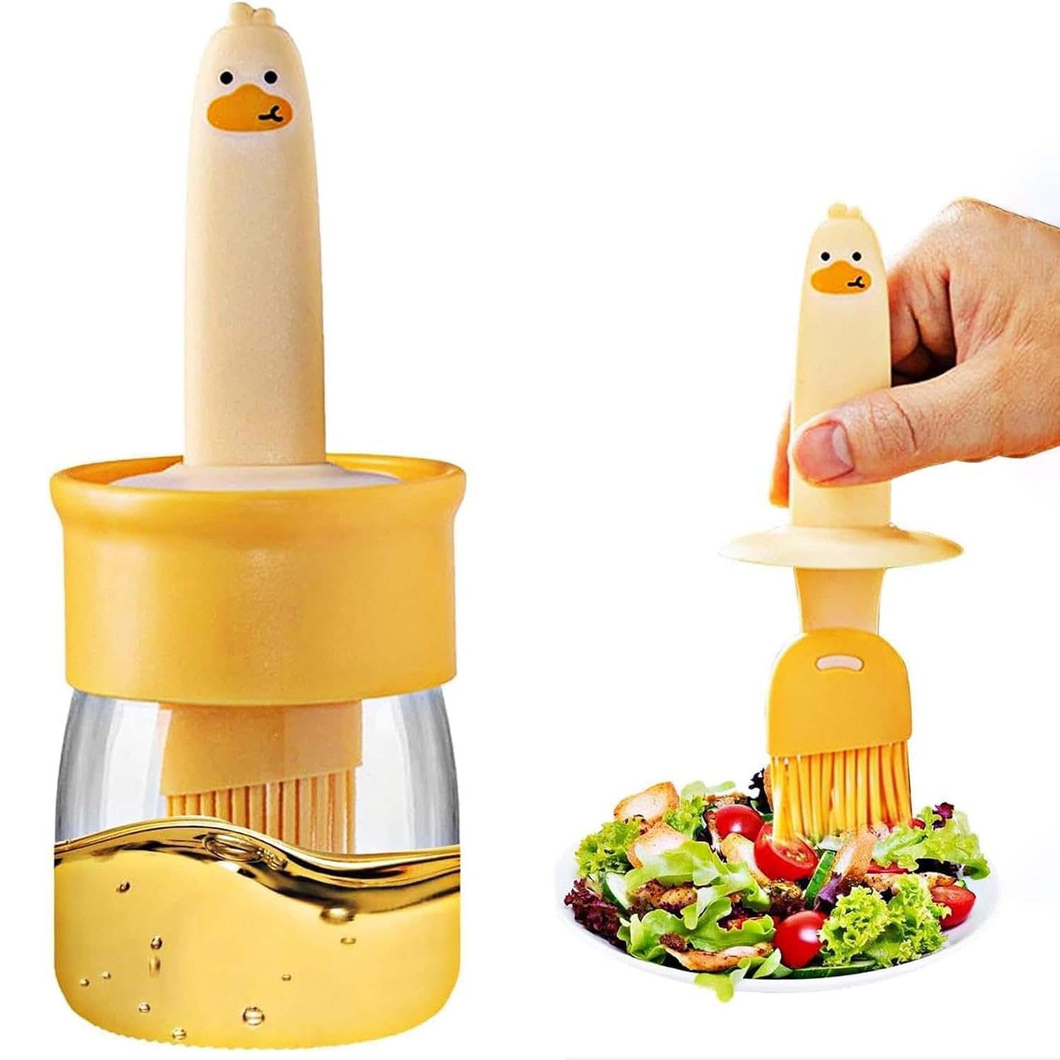 Baystore 2In1 Oil Dispenser Bottle With Silicone Basting Brush, Plastic, For Cooking, Baking And Bbq, 1 Set