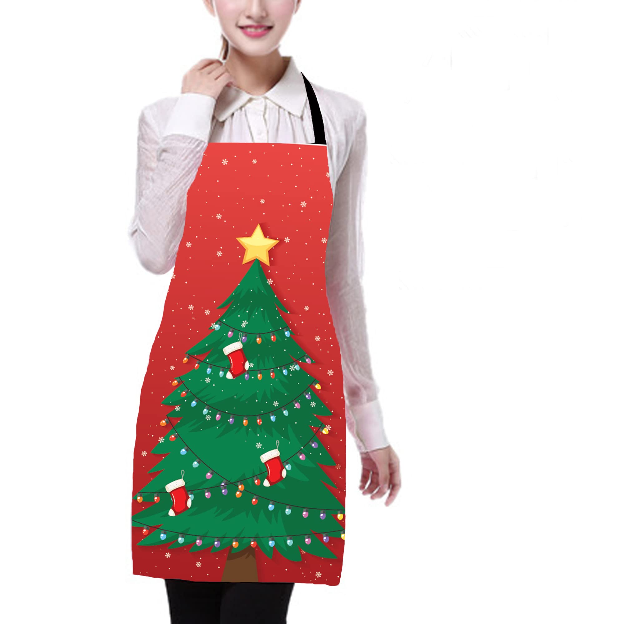 Theyayacafe Christmas Tree Apron Printed For Christmas 22 X 32 Inches