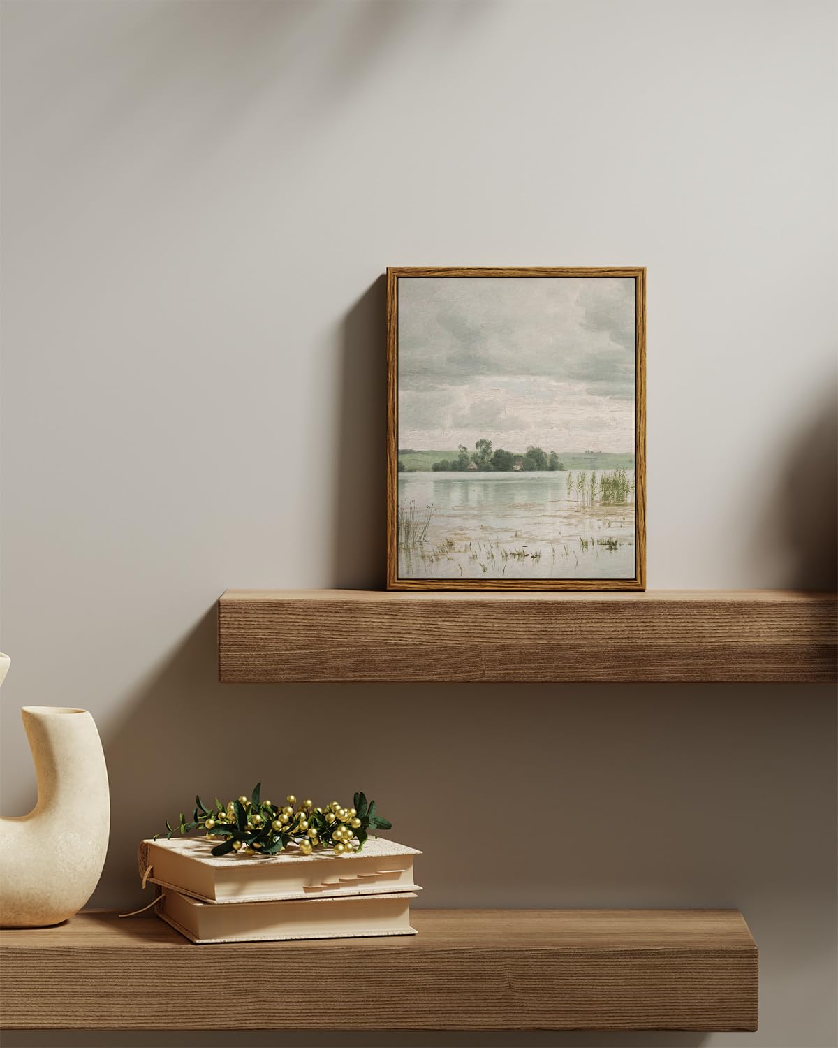 InSimSea Framed Canvas Prints Wall Art Home Decor Classical Danish Landscape Painting by Vilhelm Groth Rustic Wall Decor for Bedroom Bathroom  Farmhouse Decor 8x10in
