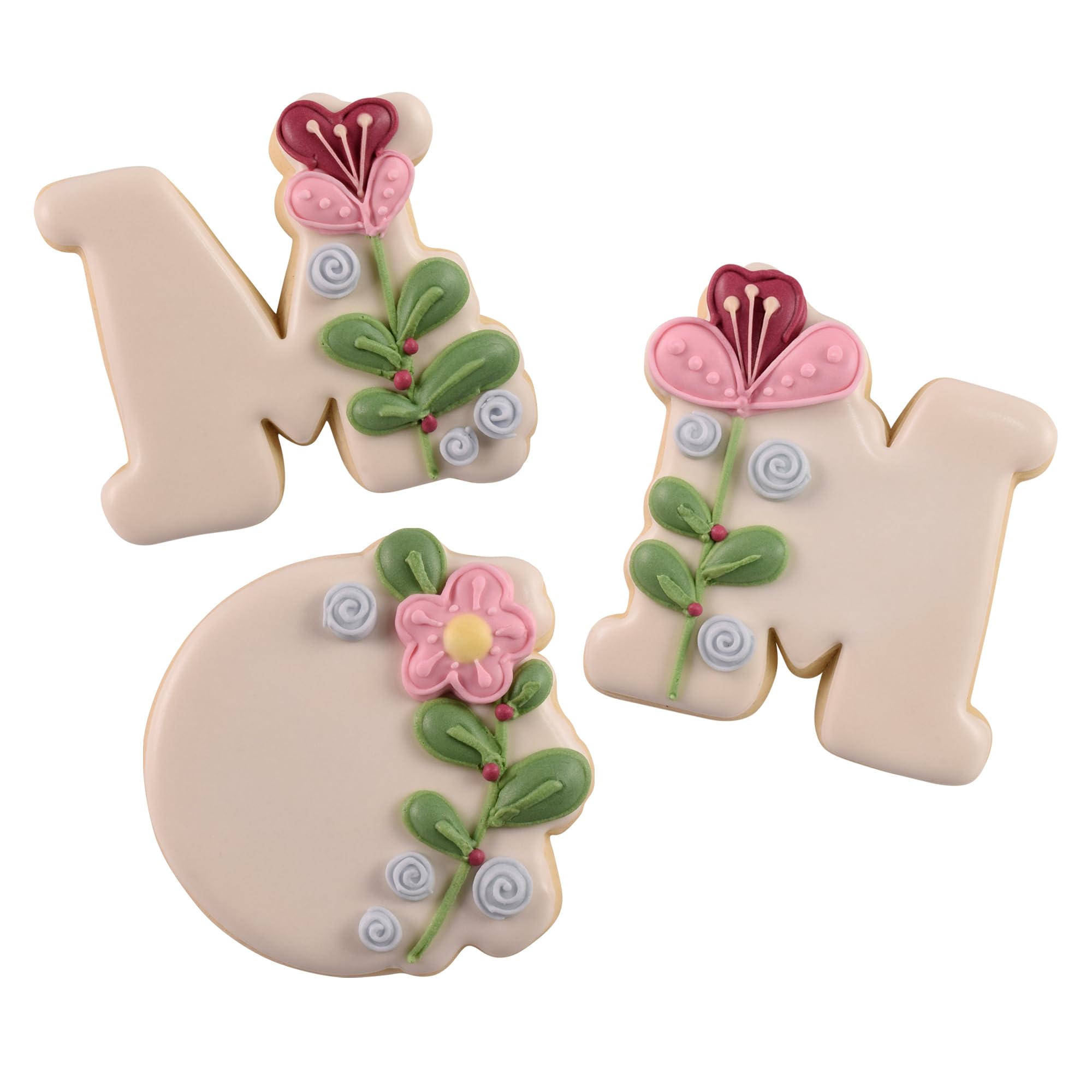 R & M International 5145 Mom Letters Mother'S Day, 3-Piece Cookie Cutter Set, Tinplated Steel
