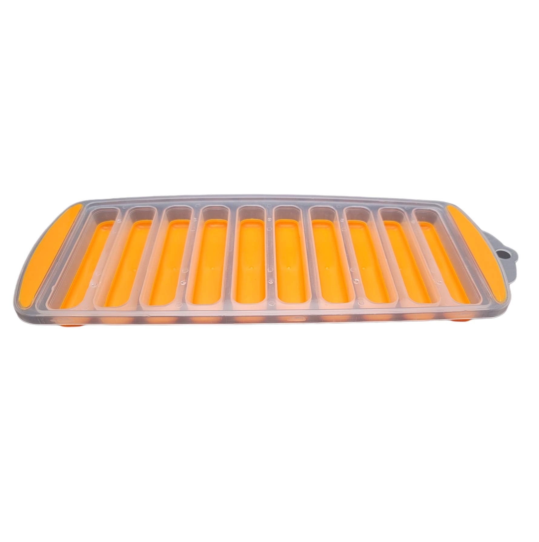 Handy Housewares Flexible Pop-Out Bottle Ice Cube Stick Tray - Fits Narrow Water Bottles And Drink Can Openings (1-Pack, Orange)