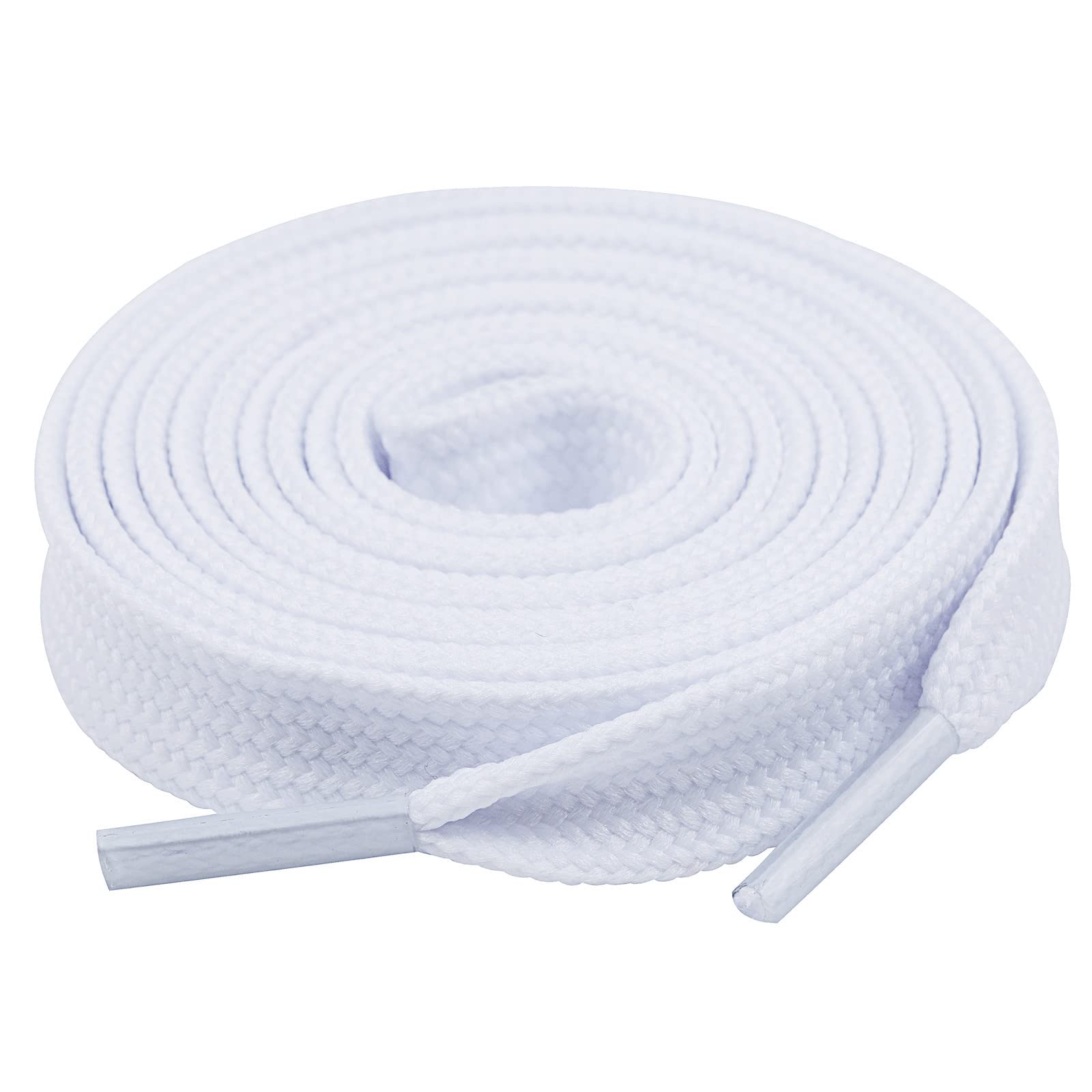 Olukssck 1 Pair Flat Shoe Laces For Sneakers, 25 Wide Athletic Shoelaces Pure White 40 Inch(102Cm)