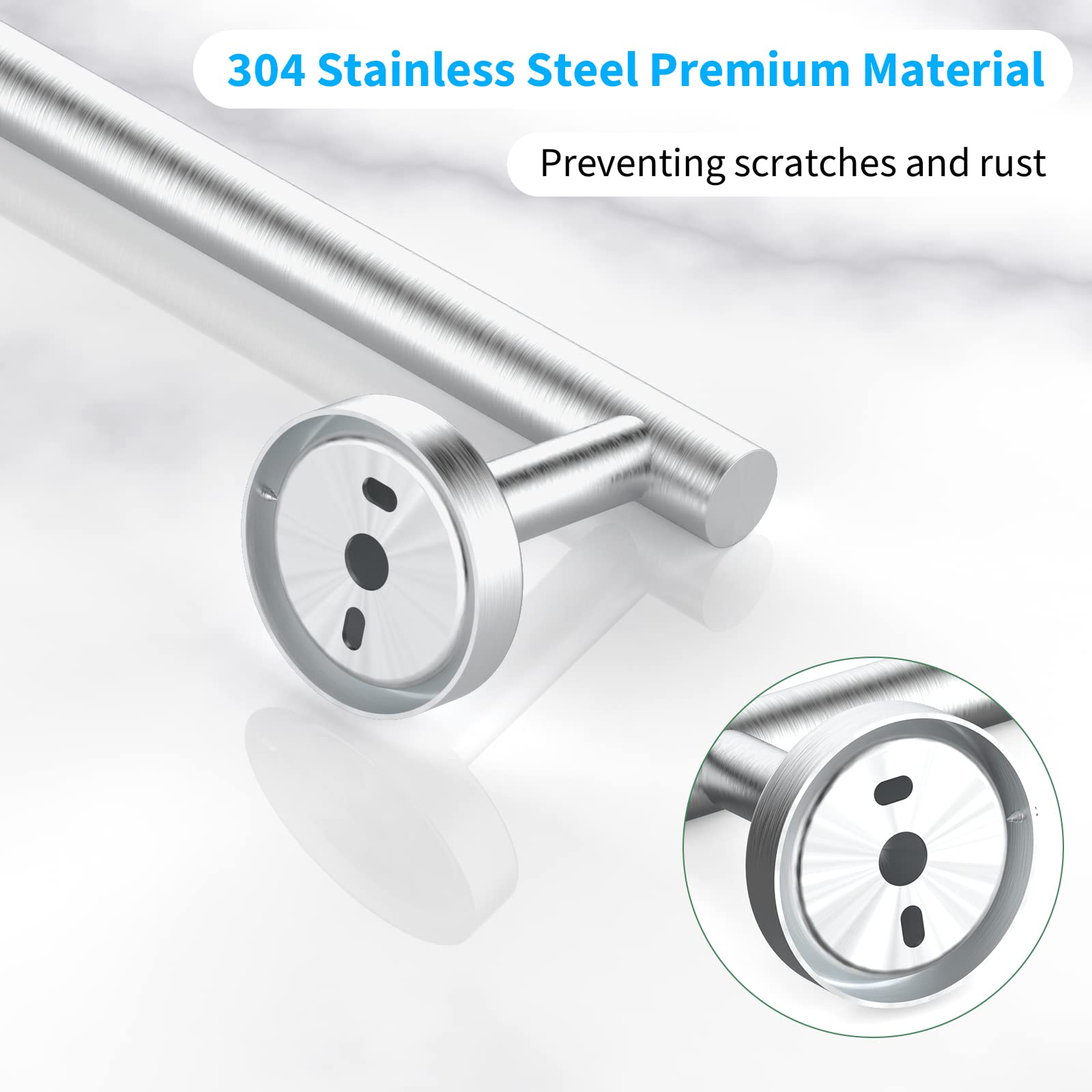 Cilee 2 Pieces Brushed Nickel Bathroom Towel Bar  24 Inch Double Towel Racks Bathroom Towel Holder Towel Hanger for Bathroom Stainless Steel Wall Mount