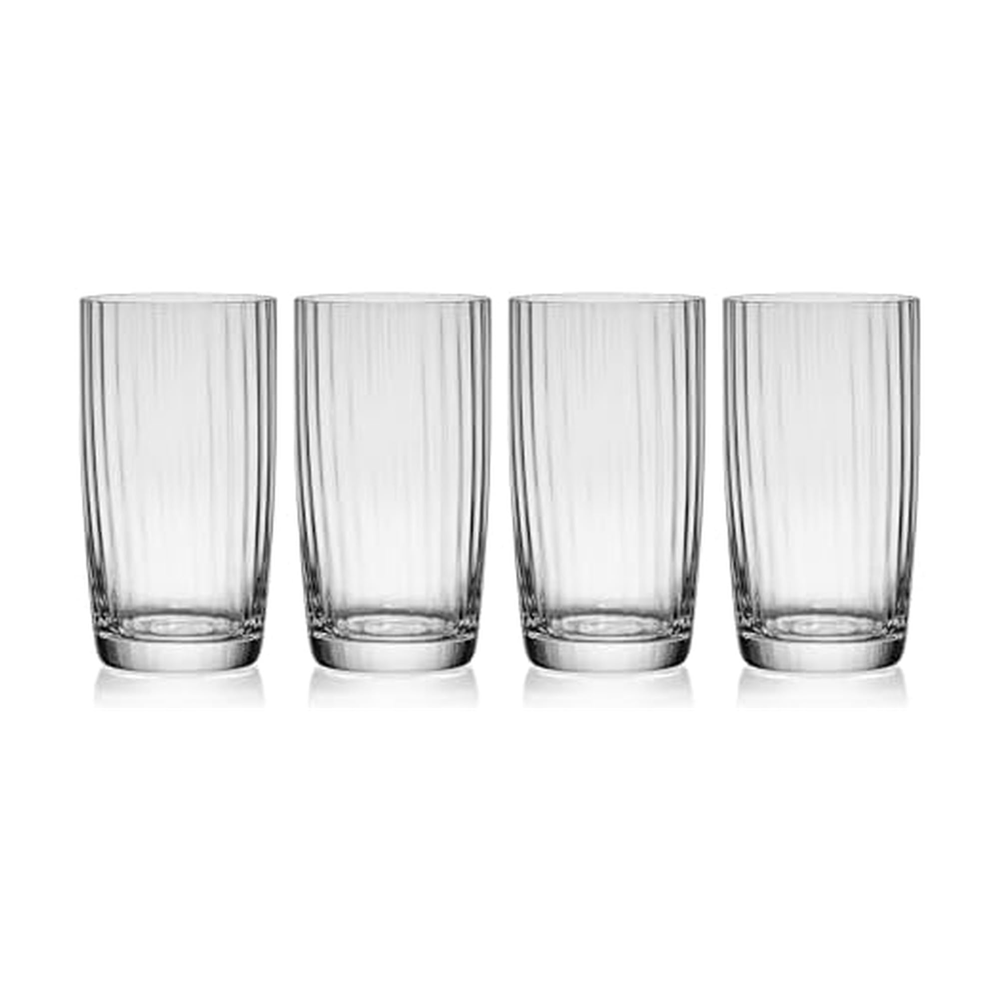 Mikasa Optic Set of 4 Highball Beverage Tall Glasses, 18 Ounce