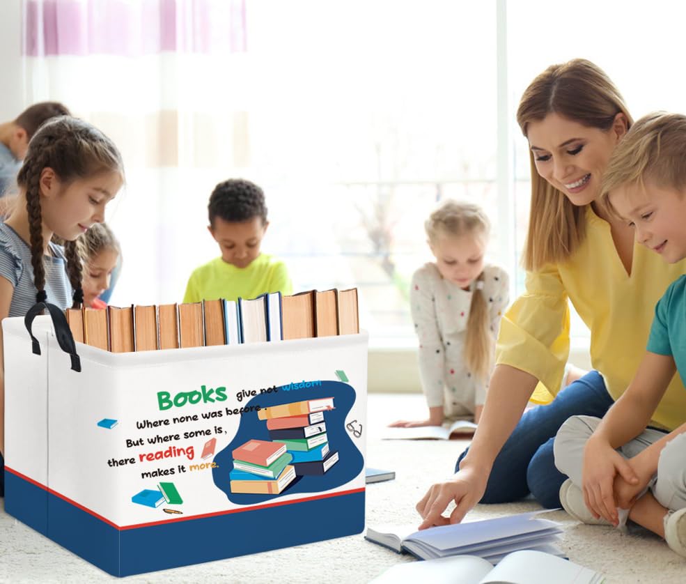 TIBAOLOVER Rectangular Kids Storage Bin Gift Basket Baby Organizer Cute Kids Toy Bin Room Decor(Book)