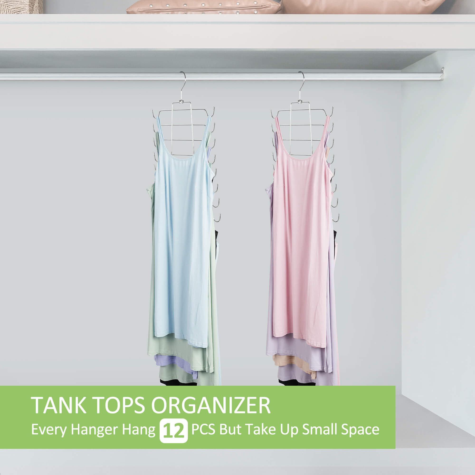 Omhomety Tank Top Hangers, 4 Pack Bra Organizer For Closet, Hanging Closet Organizers And Storage Space Saver Storage For Camiso