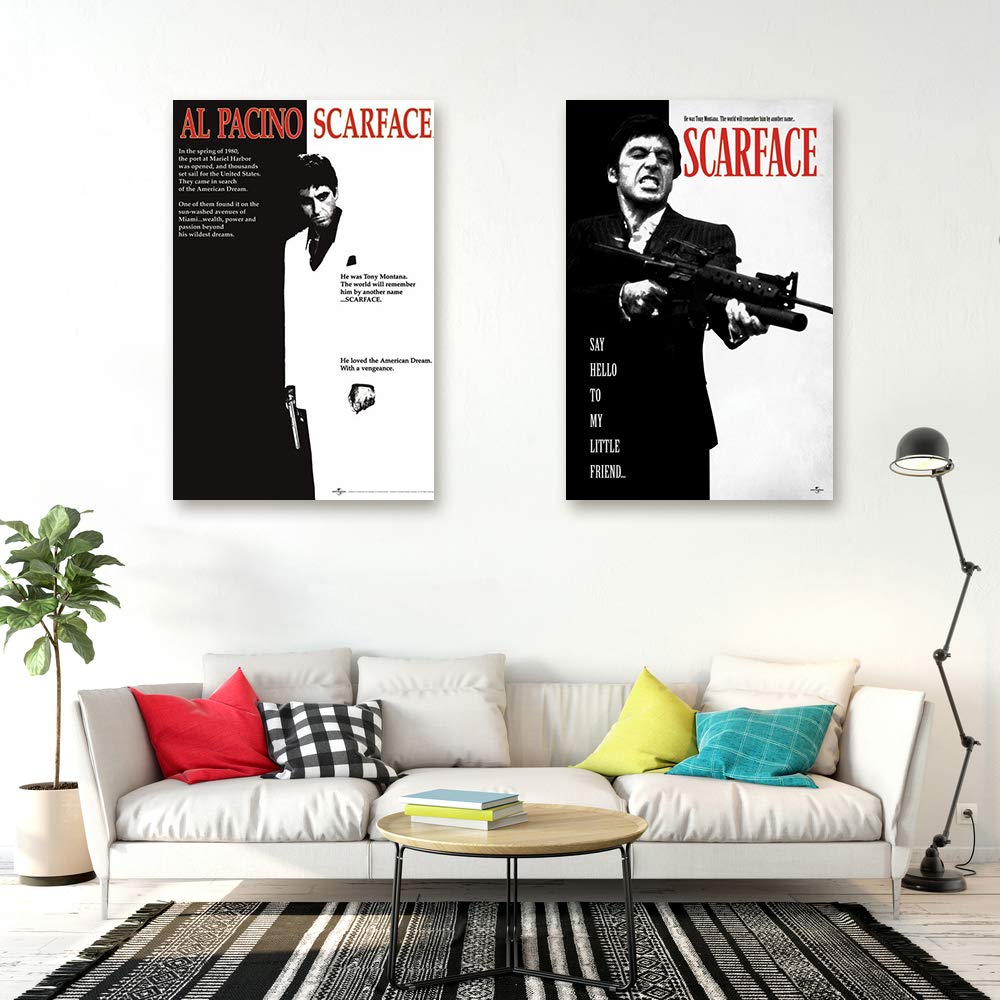 POSTER STOP ONLINE Scarface - Movie Poster Set (Regular Style & Say Hello To My Little Friend) (Size 24 x 36 each)