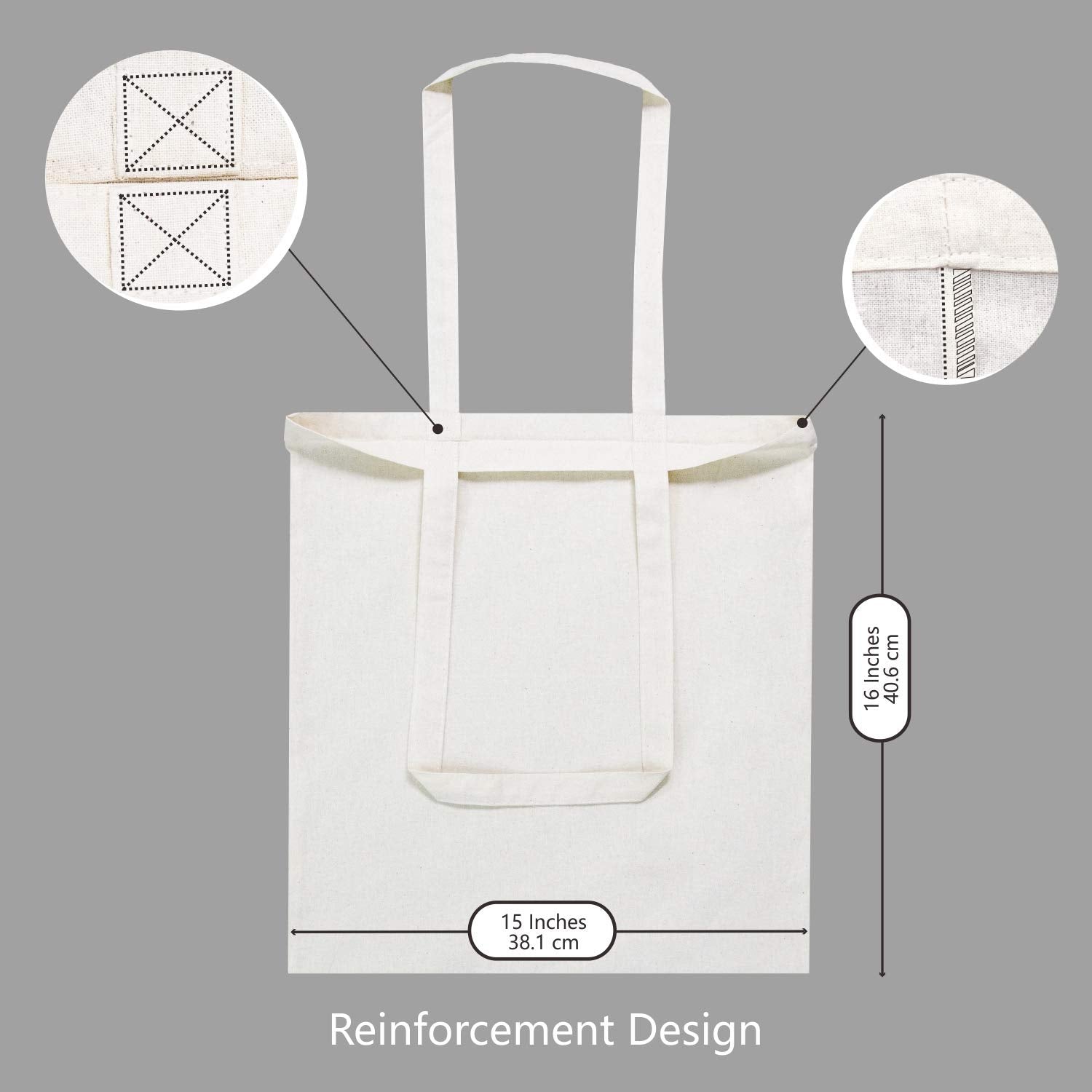 TOPDesign 5 | 12 | 24 | 48 | 192 Pack Economical Cotton Tote Bags, Lightweight Medium Reusable Grocery Shopping Cloth Bags, Suit