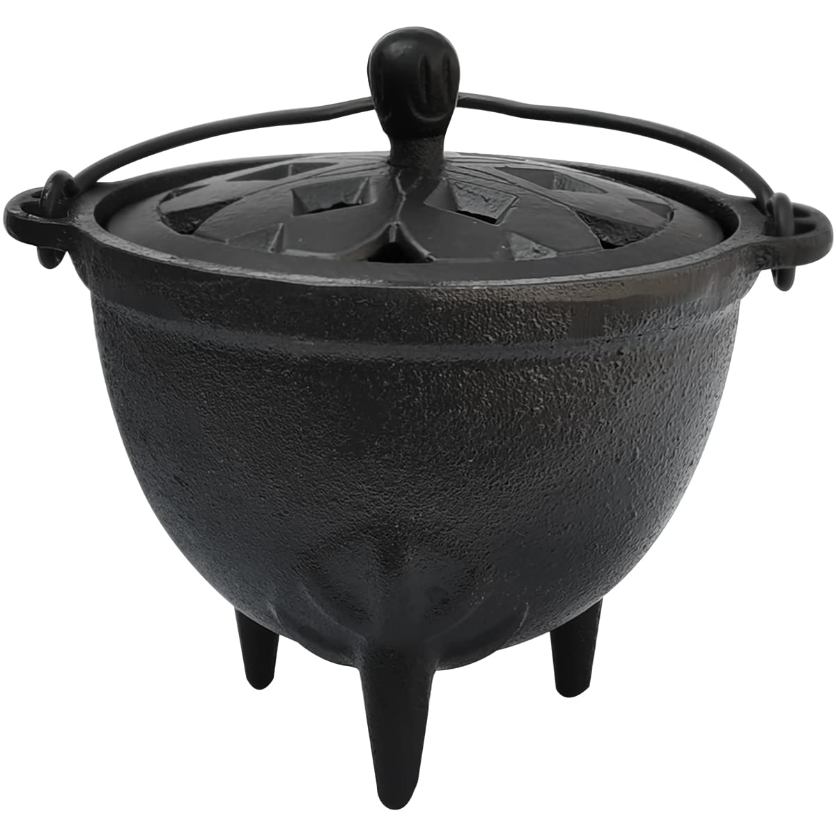 YIMIFLA Cast Iron Cauldron with Lid Witchcraft 4.9 Incense Burner Perfect for Incense Smudge Sage Holder Altar Ritual Burning Ho