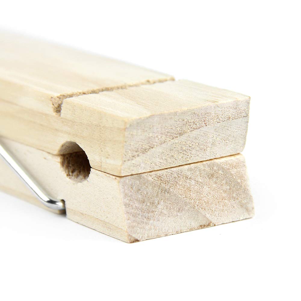 6 Inch, Giant Clothespins, Jumbo Wood Clips For Diy Craft, Bathroom Or Laundry Room Decoration, 2 Pcs