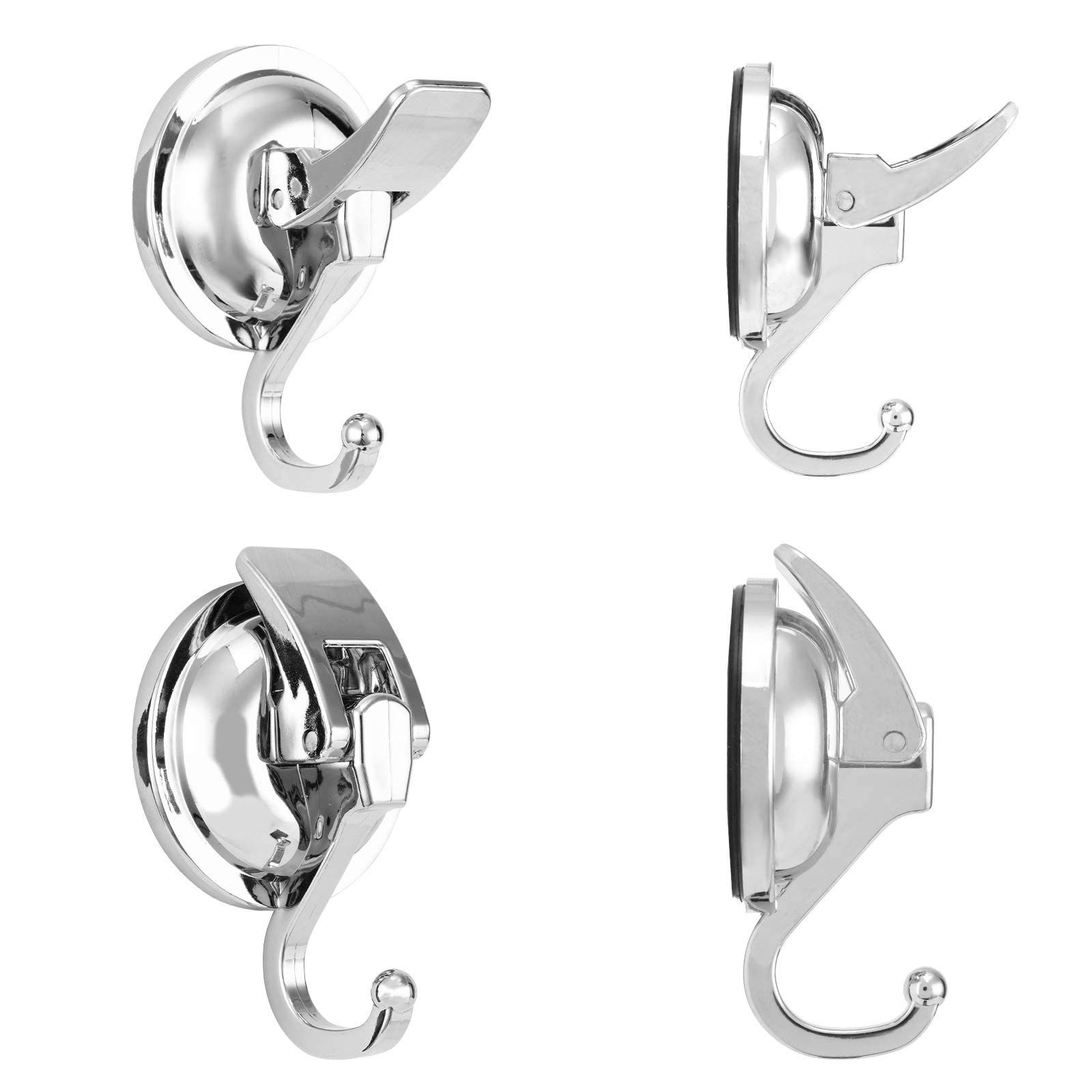 Khdrvok Heavy Duty Vacuum Suction Cup Wreath Hanger,4Pack, Silver-Plated Plished Super Suction Window Glass Kitchen Bathroom Hoo