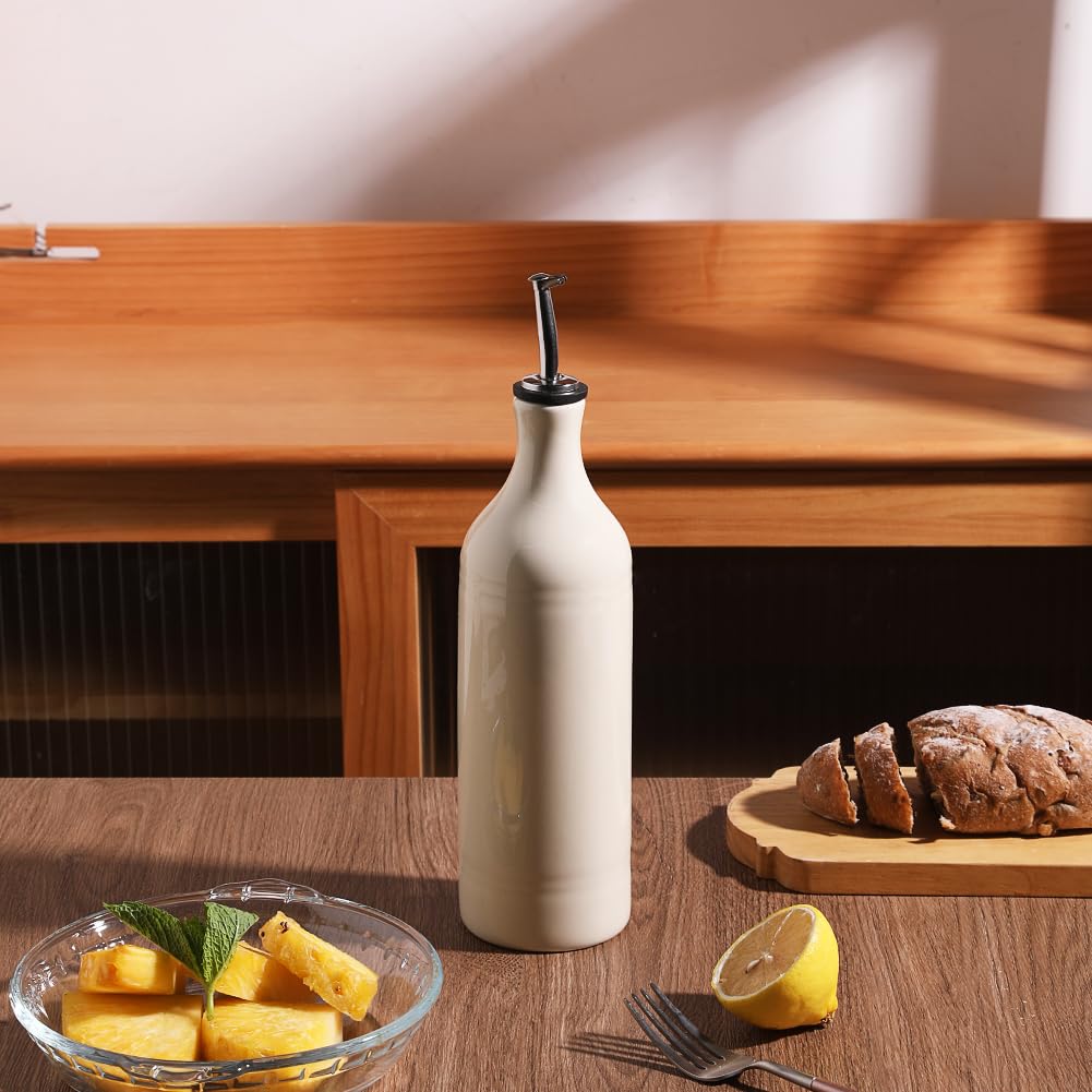 Sweejar Large Ceramic Olive Oil Dispenser Bottle, Opaque Oil Cruet Protects Oil To Reduce Oxidation, Storage Oil, Vinegar, Soy S