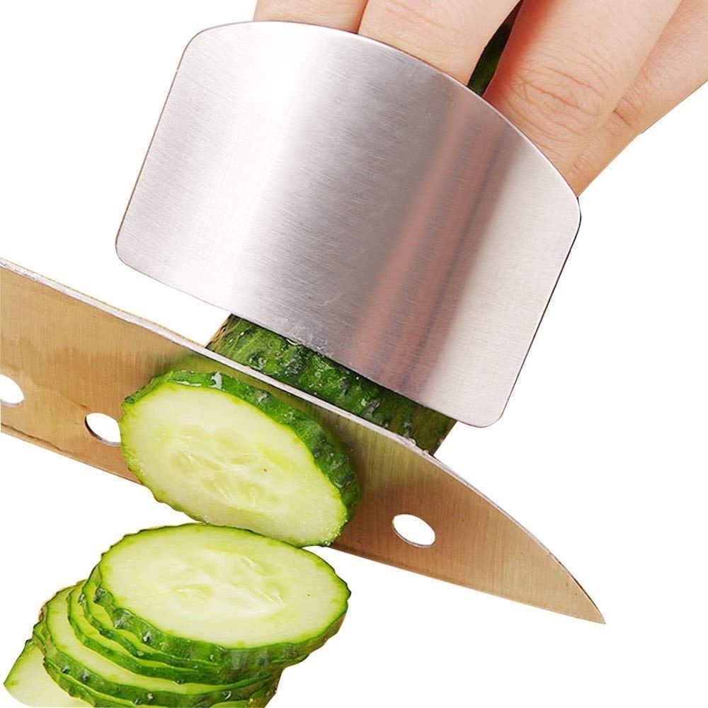 Gemox Stainless Steel Finger Guard For Slicing - Cutting Protector To Avoid Accidents When Chopping And Kitchen Safe Chop Cut To