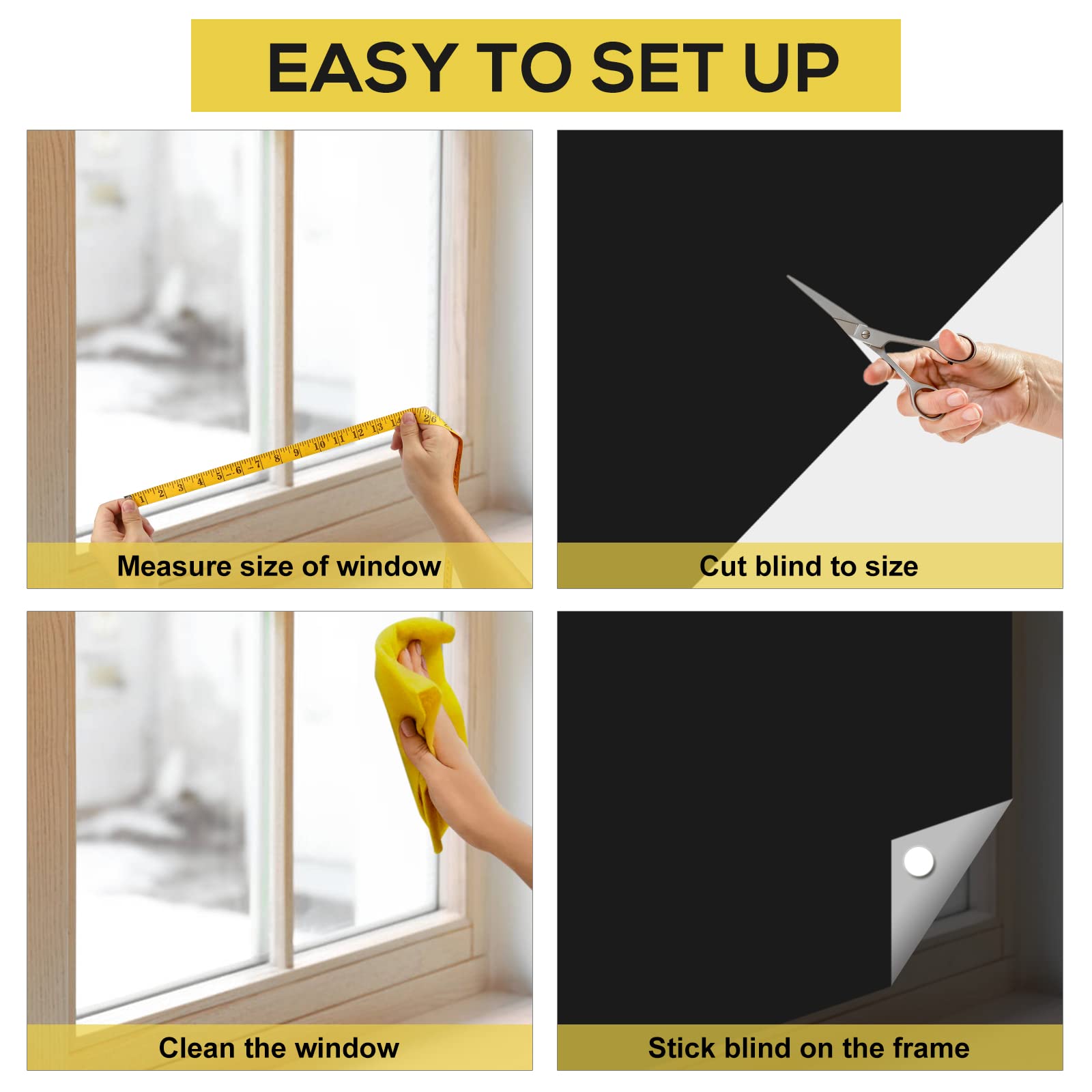 Portable Blackout Shades (157 x 57) Travel Window Blackout Curtains, 100% Blackout Material Temporary Blackout Blinds for Baby N