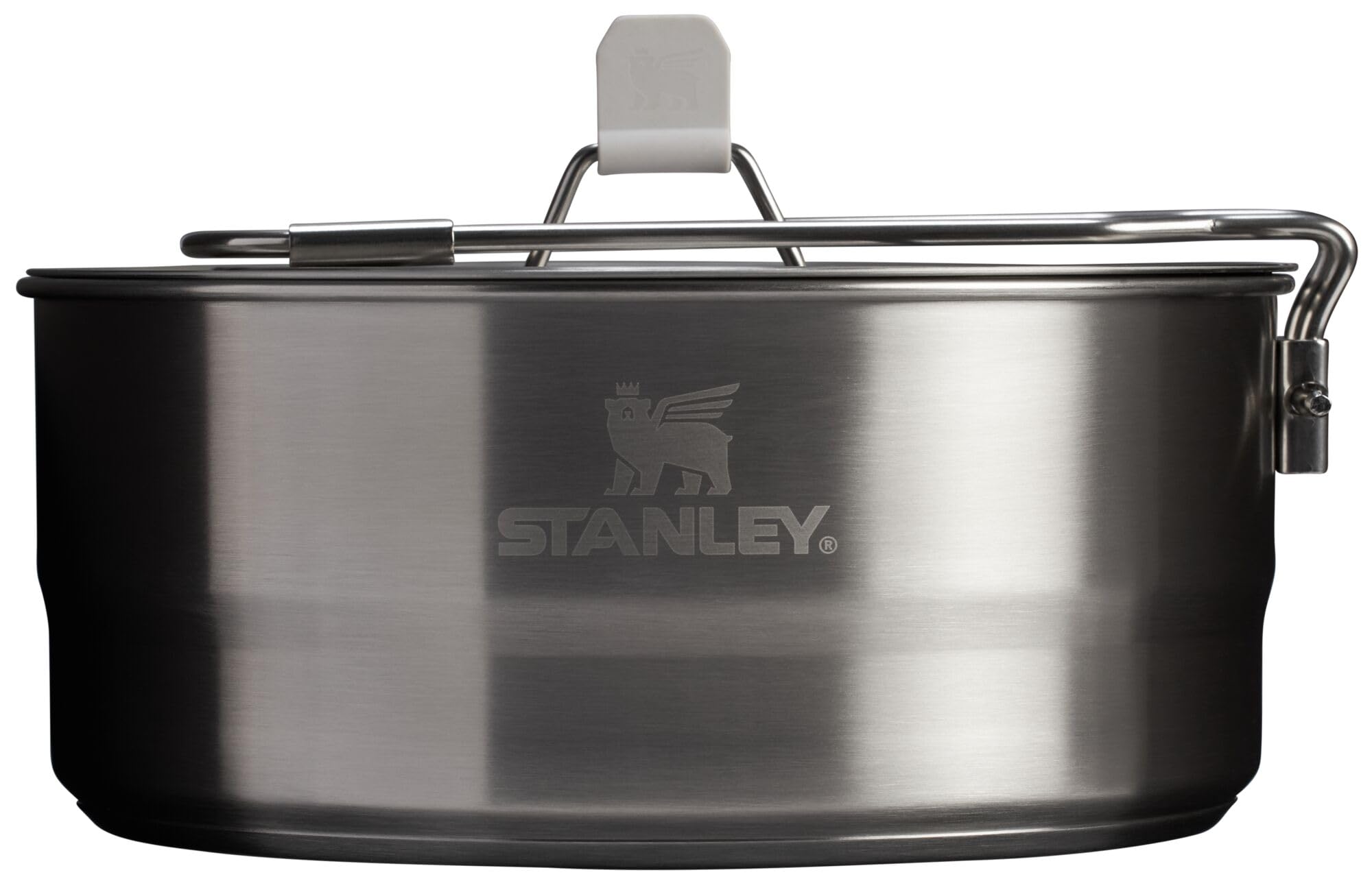 Stanley Wildfare Pro 5-Piece Stainless Steel Saucepan Cook Set | 2 qt Saucepan with Fold & Lock Handle | Cutting Board and Spoon