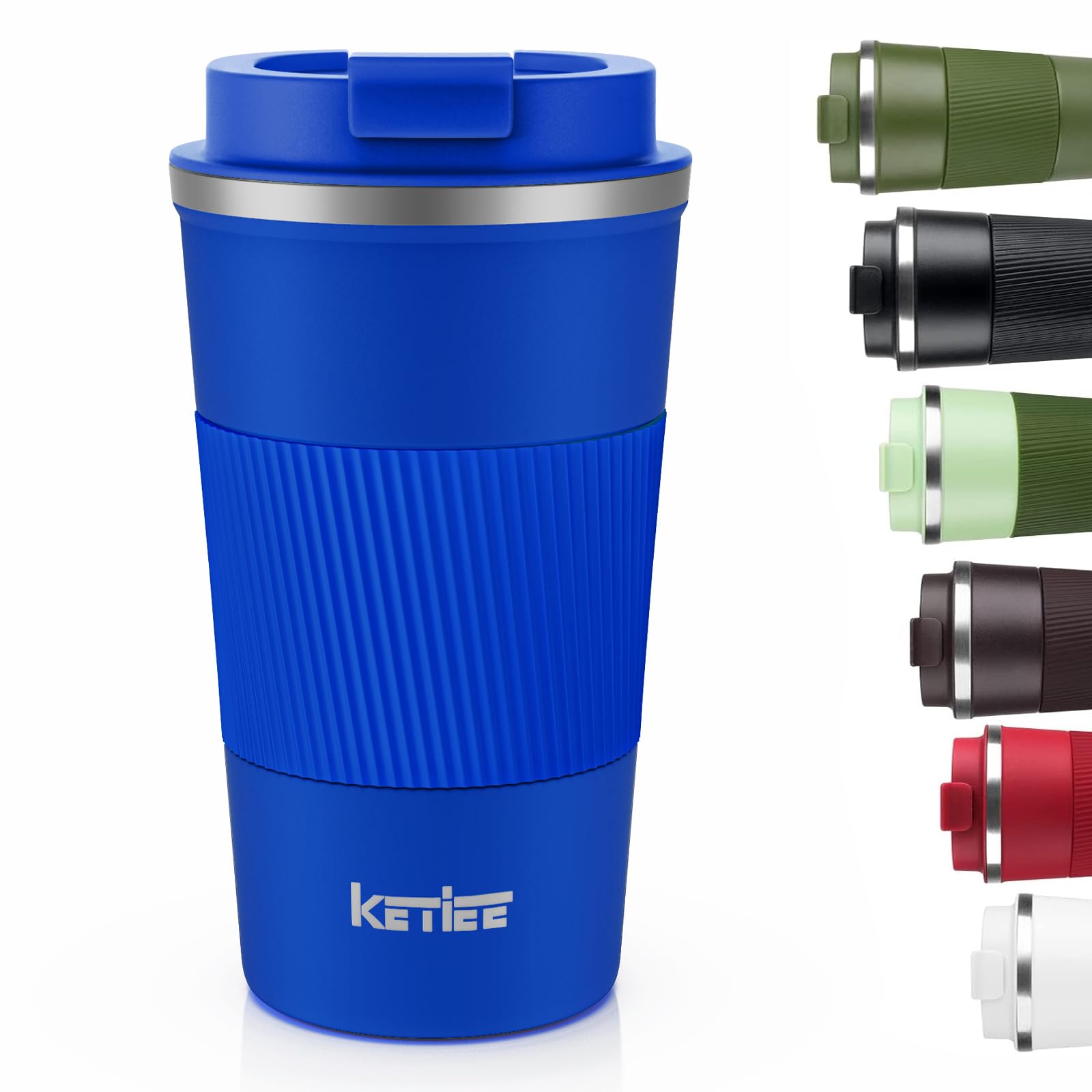 Ketiee Coffee Cups, 12 Oz Insulated Coffee Mug With Leakproof Lid, Travel Coffee Mug Spill Proof Vacuum Stainless Steel Double W
