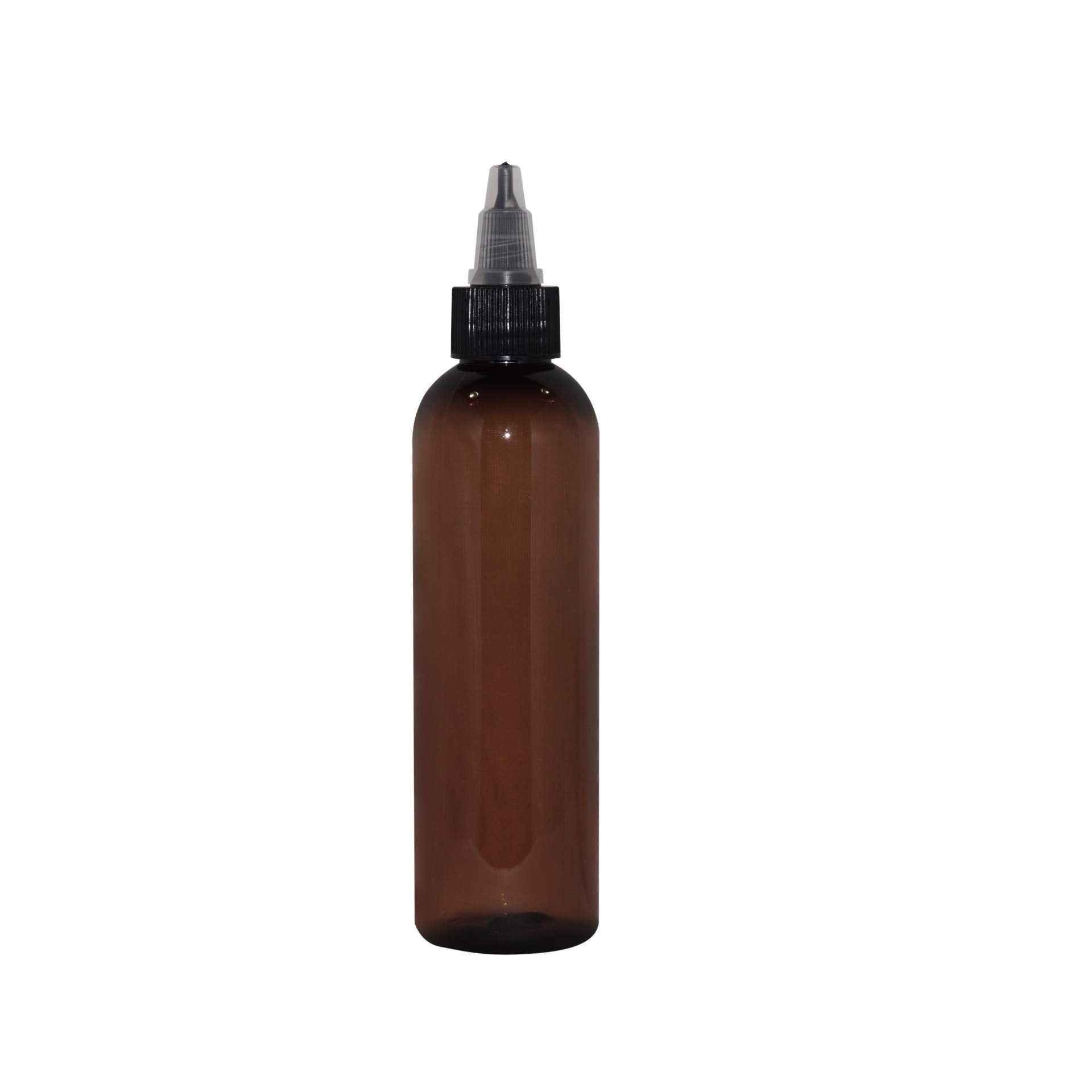 Wolfmoon Botanicals Wm (Set Of 6) 4Oz Amber Boston Round Refillable, Reusable Empty Plastic Bottles W/Twist Open Yorker Cap - Di