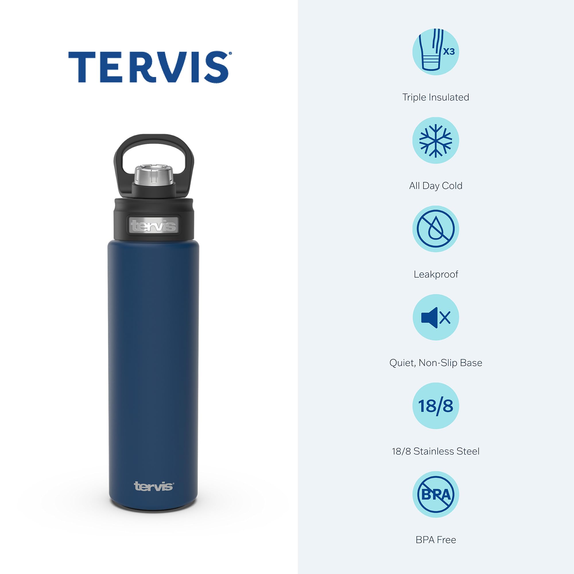 Tervis Americana Tie Dye Triple Walled Insulated Tumbler Travel Cup Keeps Drinks Cold, 24Oz Wide Mouth Bottle, Stainless Steel