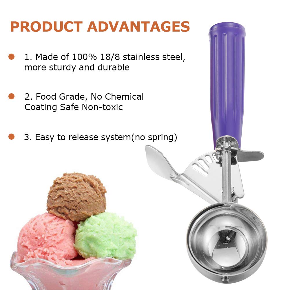 Ice Cream Scoop, Small Size Cookie Scoop Melon Baller Scoop With Trigger Release For Meatballs Melon, Ice Cream Scoop Stainless