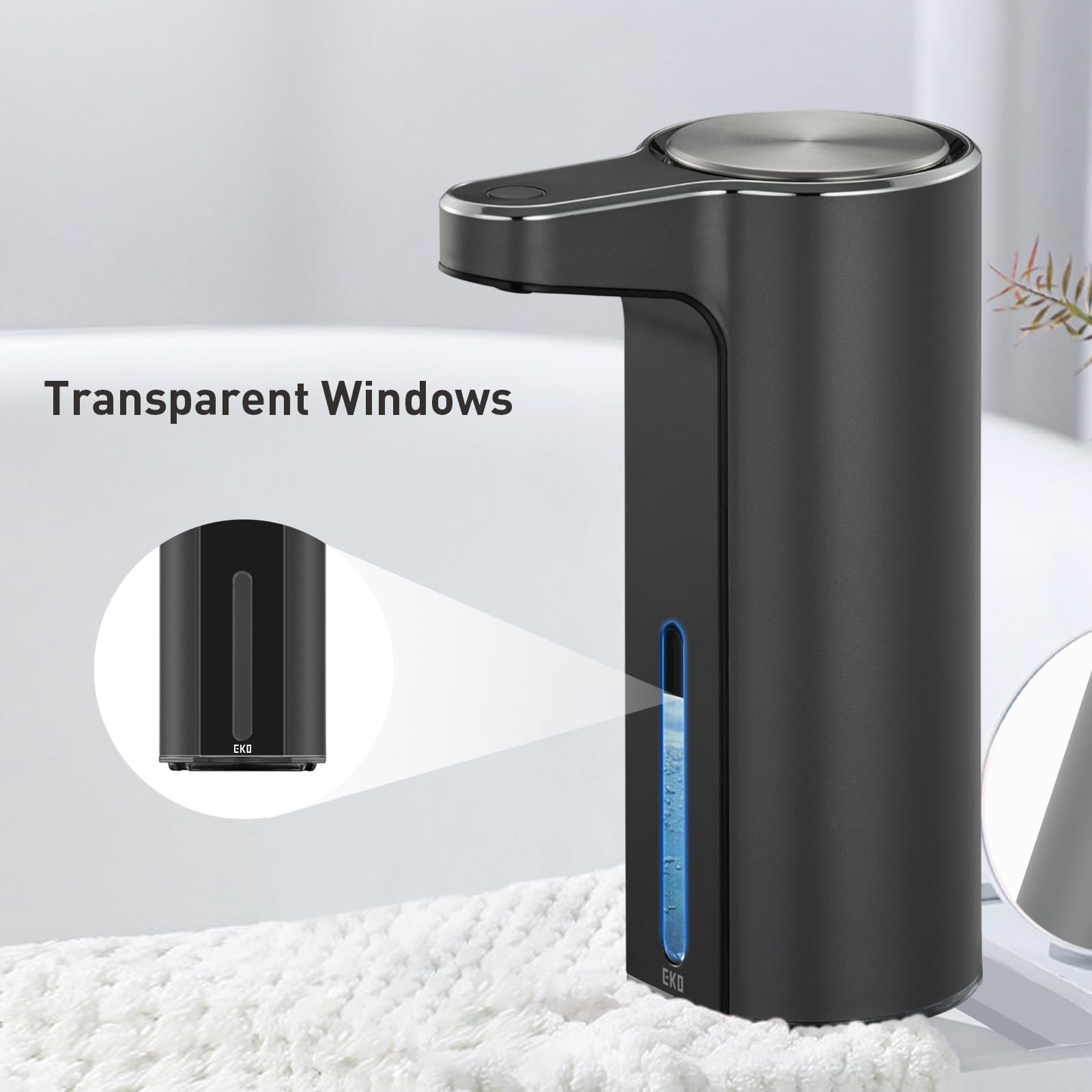Eko Aroma Touchless Automatic Soap Dispenser For Bathroom And Kitchen, Liquid Hand Soap Dispenser, Water-Resistant And Rechargea
