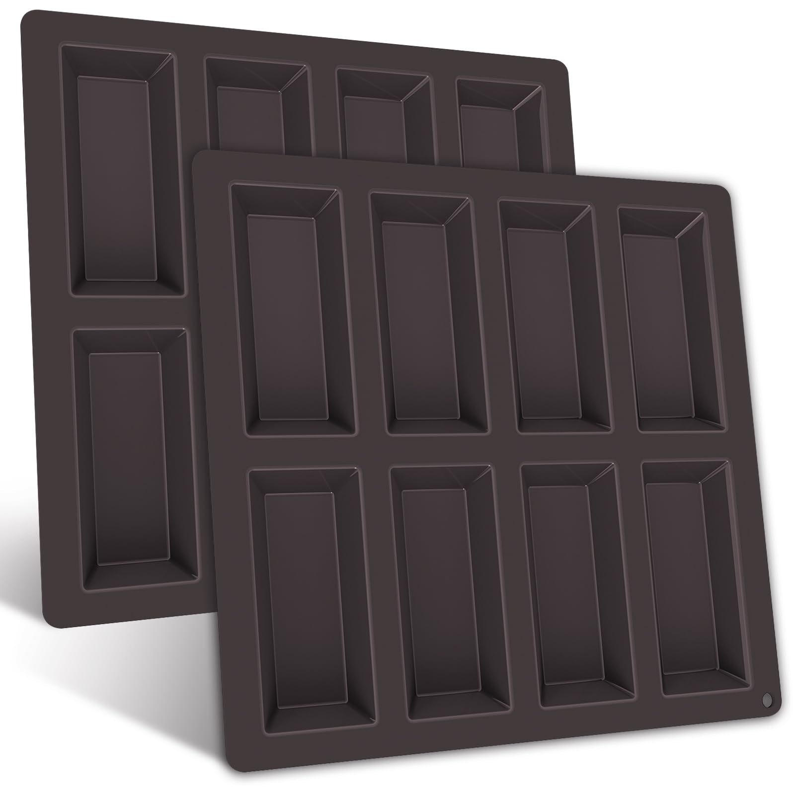 Webake Financier Cake Pan, 8 Cavity Silicone Financier Mold Non Stick Muffin Pan For Biscuits Cookies Bakeware For Oven Baking (